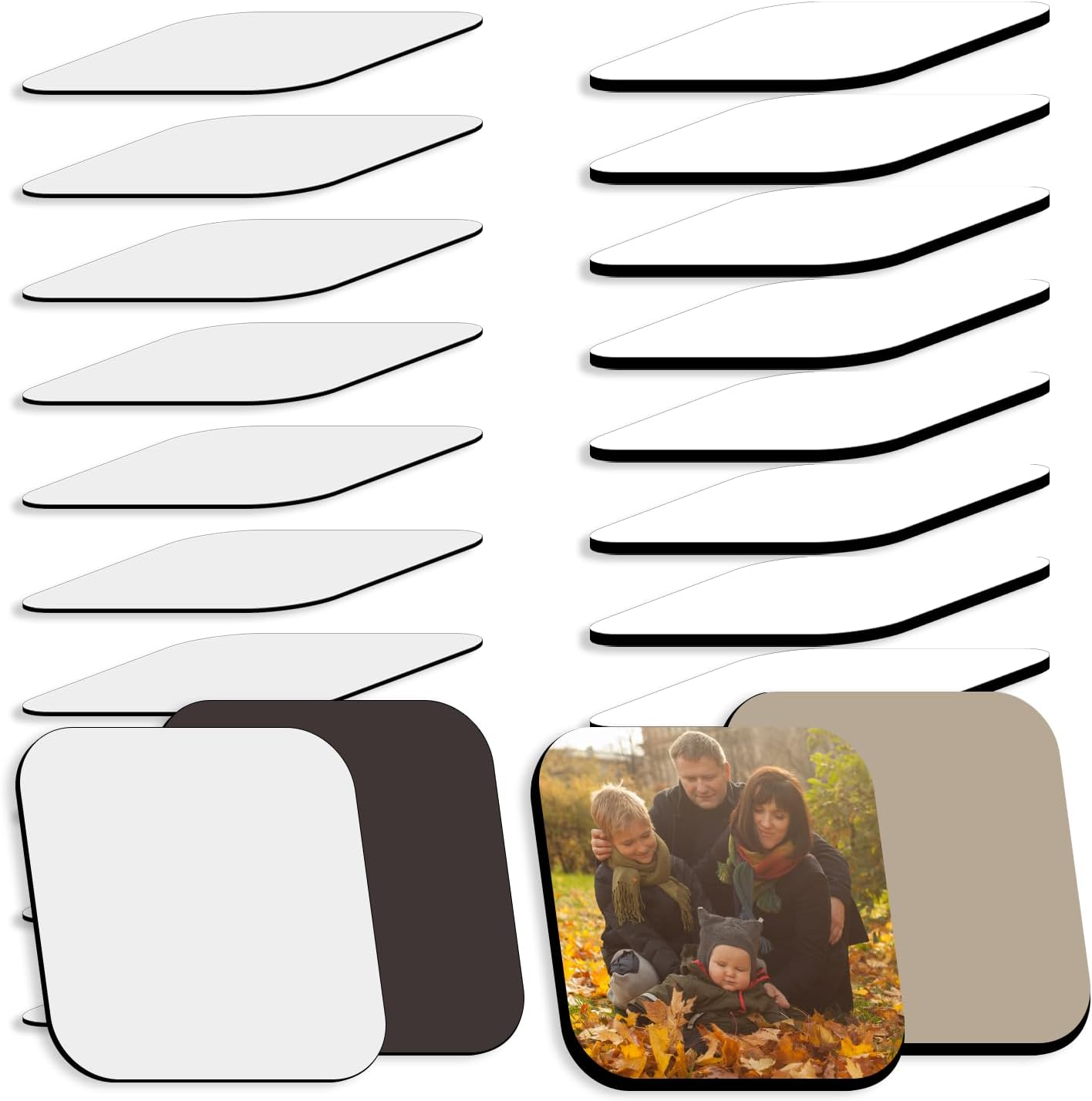 TEAONE Sublimation Fridge Magnets, 10 PCS Fridge Blank Magnets for Whiteboard, Microwave, Oven Decor (5 X 5Cm) image number 1