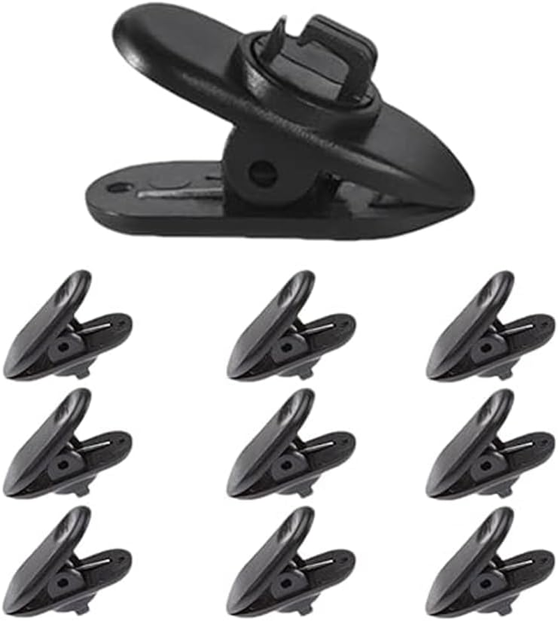 Clips for Earphone Wire,Rotate Black Earphone Cable Clothing Clip for Fixing Headphone Wire 10Pcs,Accessories for Walking Exercising Running Hiking image number 1