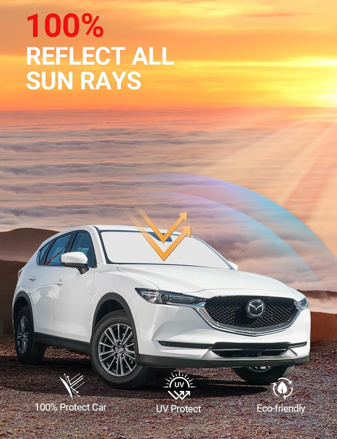 Proadsy Front Windshield Sun Shade Foldable Sunshade Protector Custom Fit 2017-2024 Mazda CX5 CX-5, Sport, Touring, Grand Touring, 4 Door Crossover Accessories 2024 Upgrade image number 5