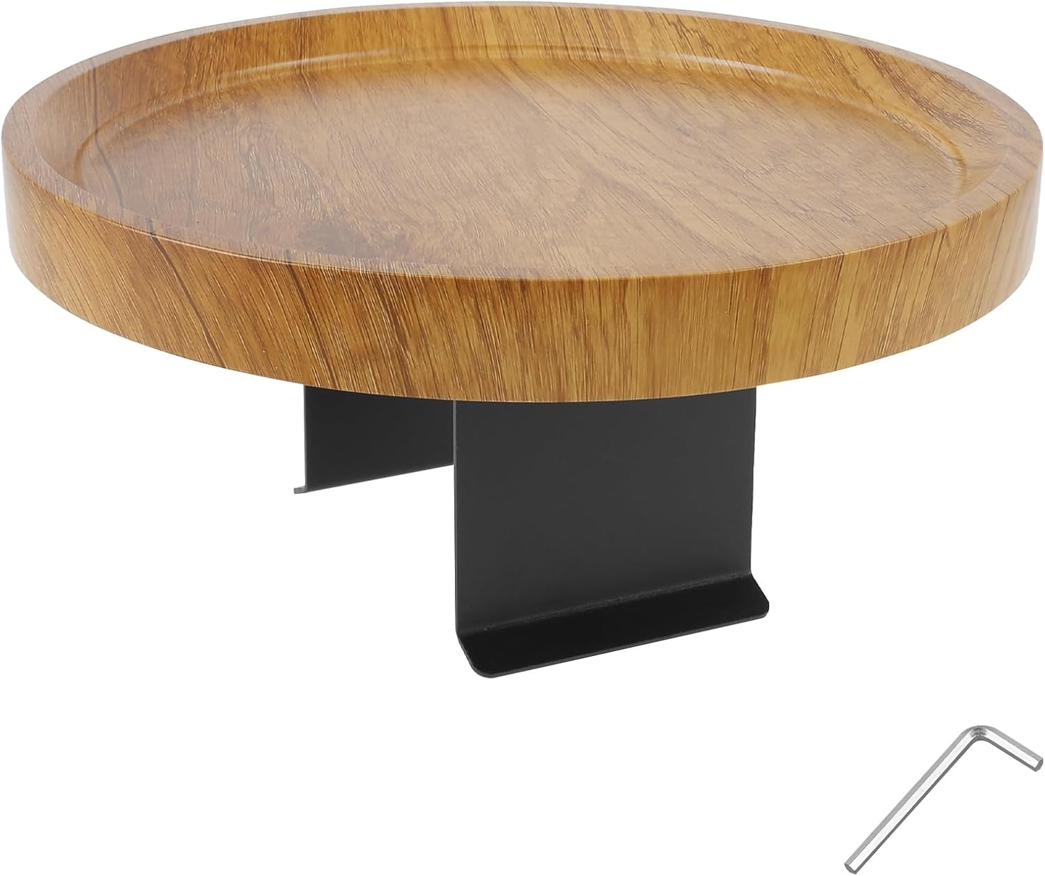 Rdjeokf Couch Arm Tray, Wooden Sofa Armrest Tray, for Wide Couches Arm, Adjustable Holder Width Cleanable Sofa Armrest Tray for Home, Armrest Table for Eating/Drinks/Snacks/Remote (Burlywood)