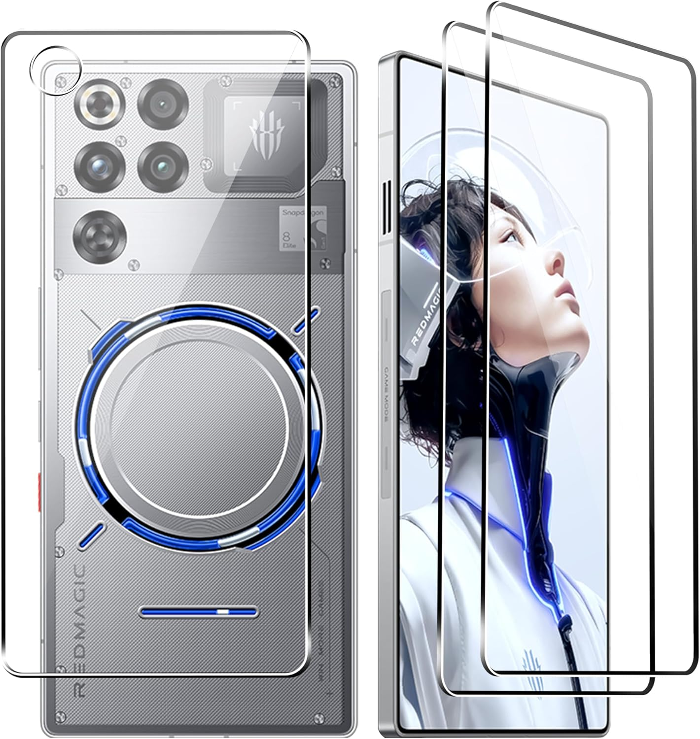 CAUHENYEE Screen Protector for Redmagic 11 Pro / 11S Pro+ Tempered Glass, [2+1] Screen Protector + Back Protection, Scratch-Resistant image number 1