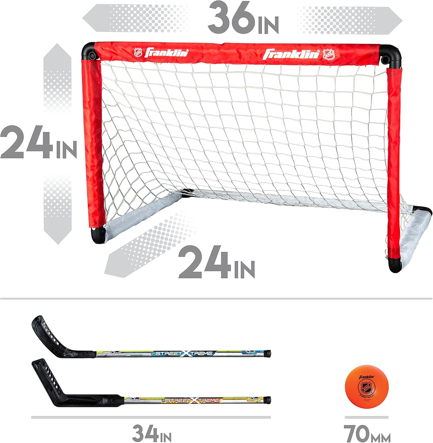 Franklin Sports NHL Goal and 2 Stick Set