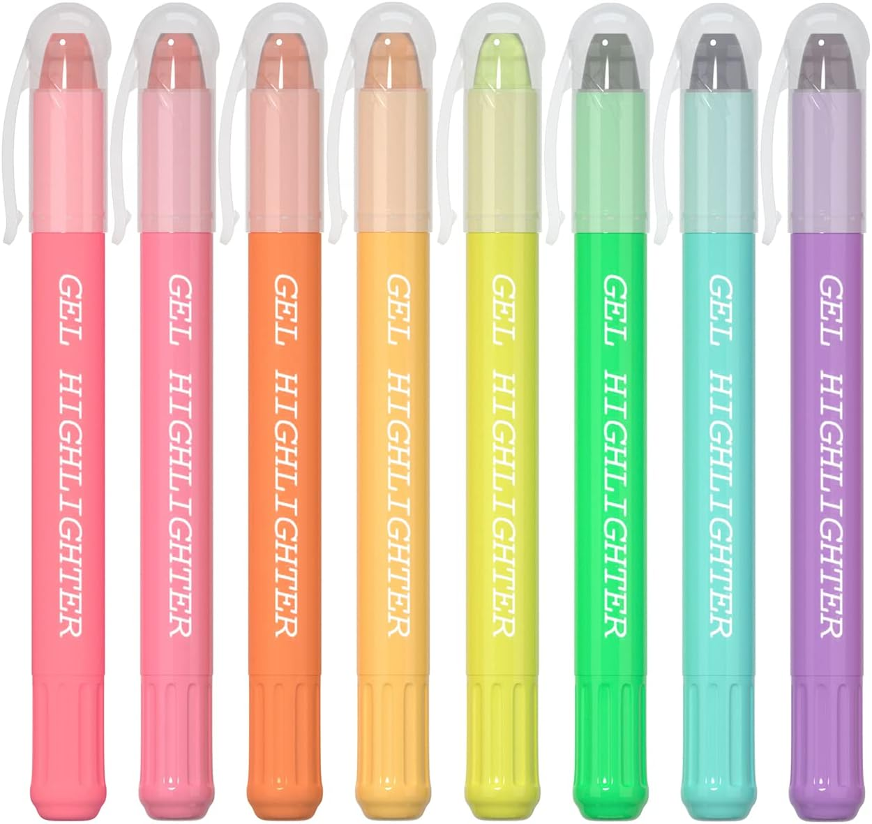 Feela Bible Highlighters, 8 Assorted Colours Gel Highlighters, No Bleed Dry Highlighter Marker Pens Study Kit, Great for Journaling, Highlighting and Studying