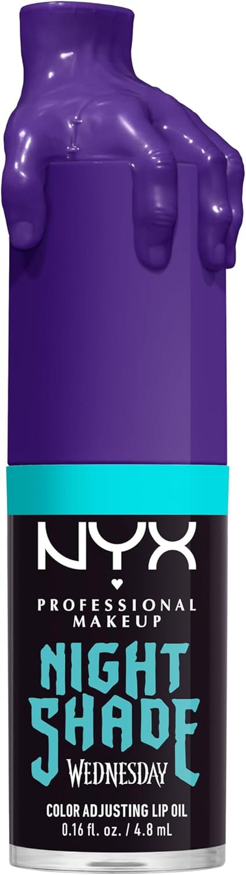 NYX Professional Makeup Wednesday Color-Shifting Lip Oil, Moisturizing, Tinted, and Non-Sticky Lip Gloss with up to 12HR Hydration - Nightshade
