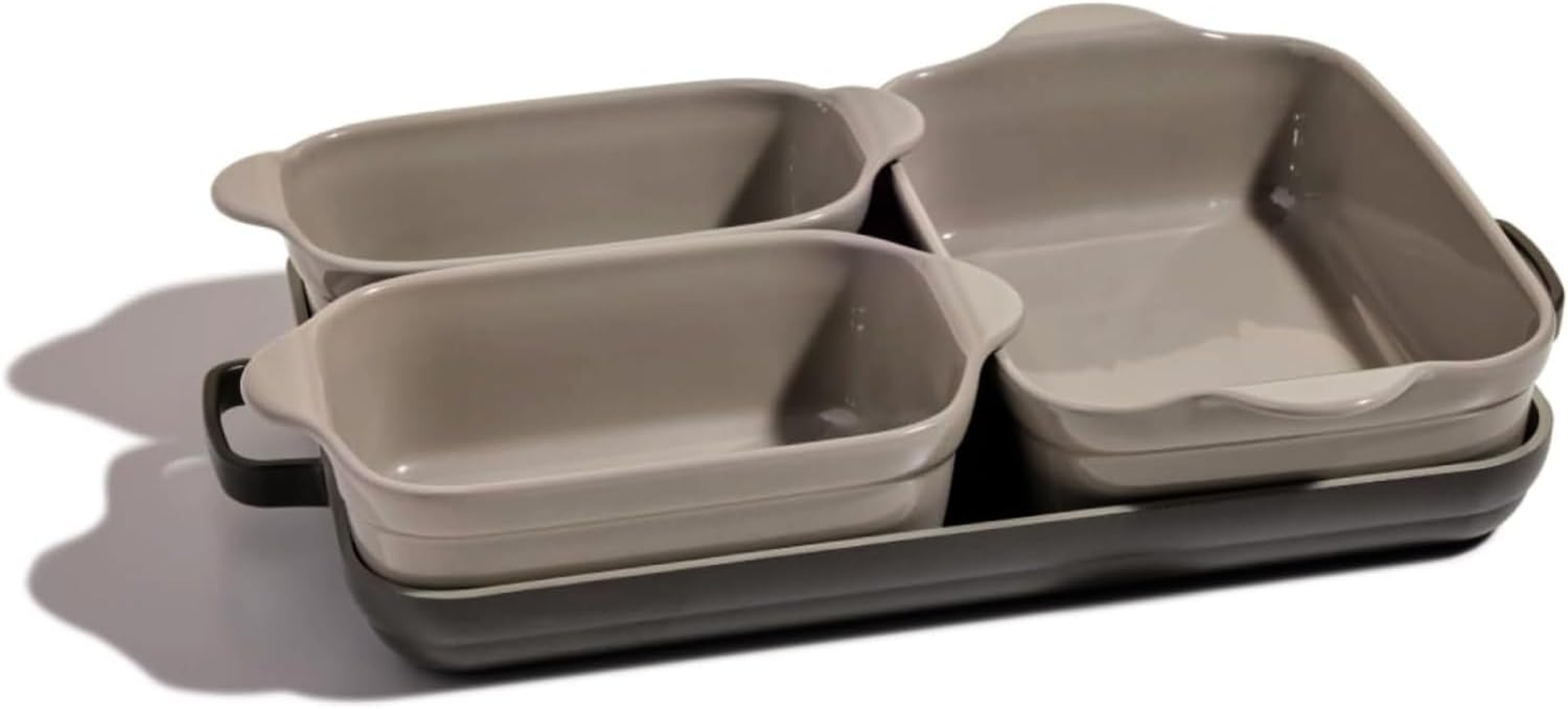 Our Place Bakeware Set | 5-Piece Nonstick, Toxin-Free, Ceramic, Cast Aluminum Set with Oven Pan, Bakers, & Oven Mat | Space-Saving Nesting Design | Oven-Safe | Bake, Roast, Griddle and More | Steam