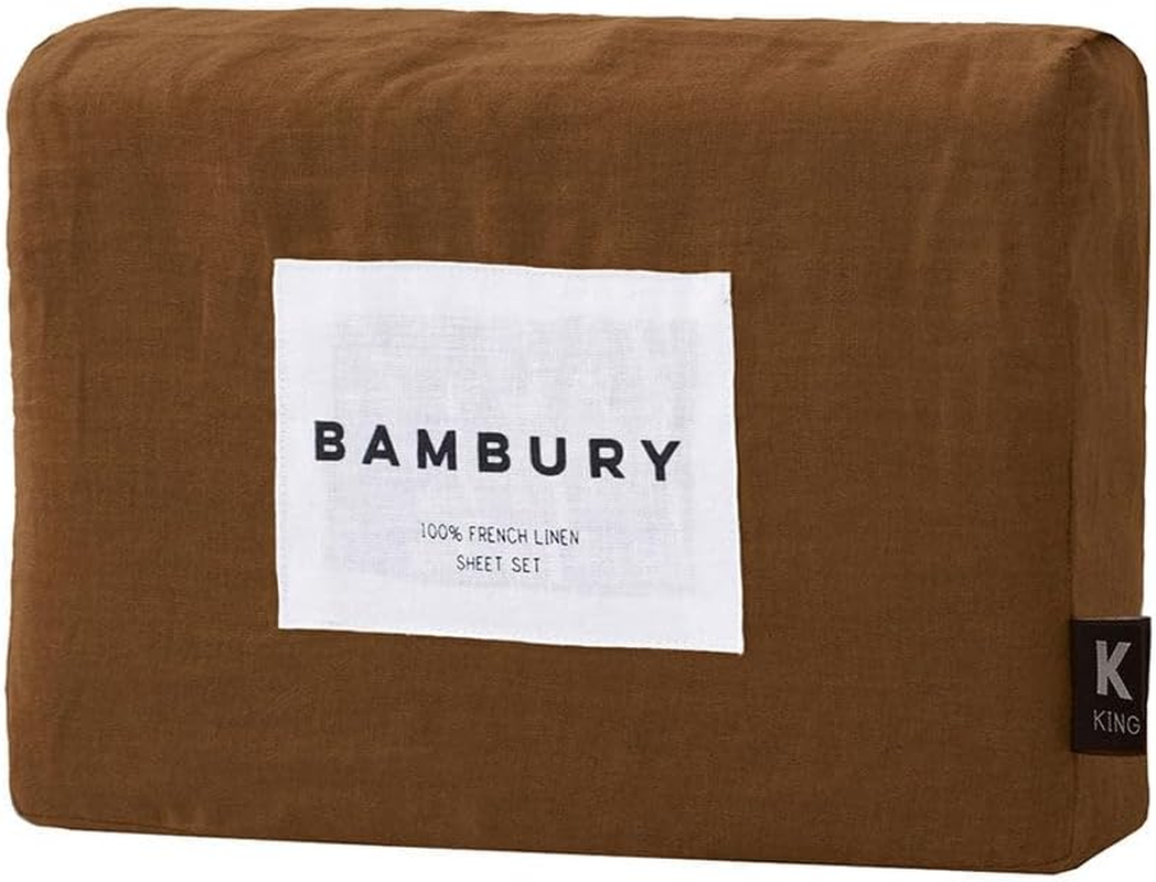 Bambury Linen Sheet Set, King Bed, Hazel image number 6