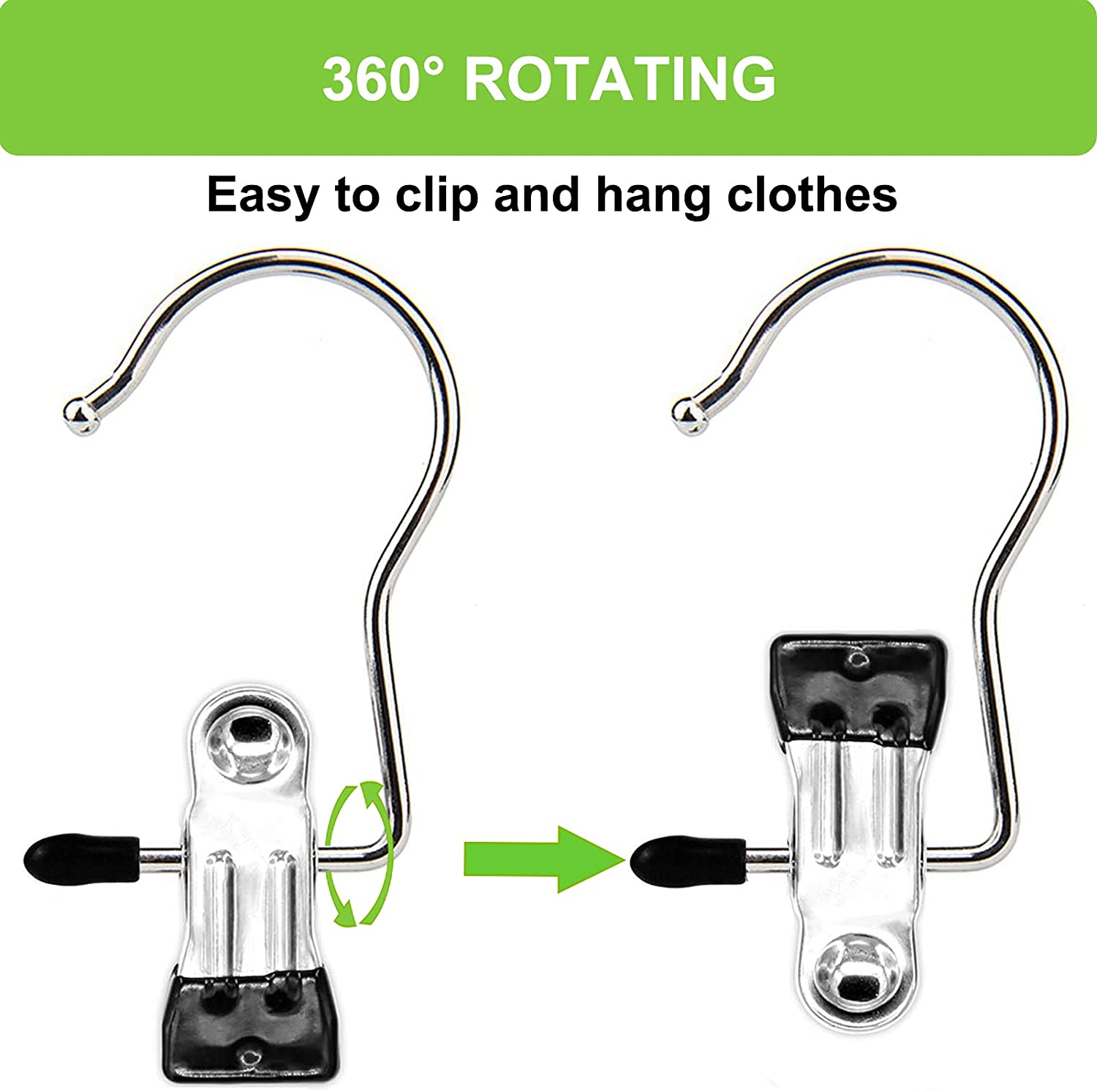 Boot Hangers Clips, 16 Pack Laundry Hooks Hanging Clips Clothes Pins Closet Hanger Organizer Clamps Socks Towel Clips Heavy Duty Clothespins Bulk Hanger Clips for Closet Travel Pants Socks Handbags image number 3