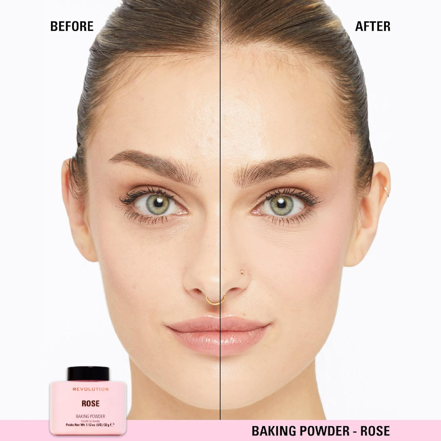 Revolution Beauty, Loose Baking Powder, Makeup Setting Powder, Long Lasting Coverage, Mattifies & Reduces Shine, Rose, 1.13 Oz image number 6