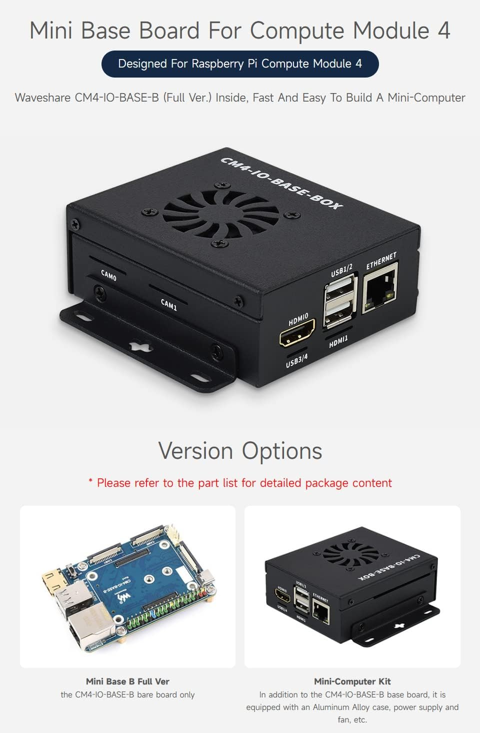Waveshare Mini Base Board Type B Designed for Raspberry Pi Compute Module 4, Only CM4-IO-BASE-B Base Board Included - Cm4-Io-Base-B image number 5