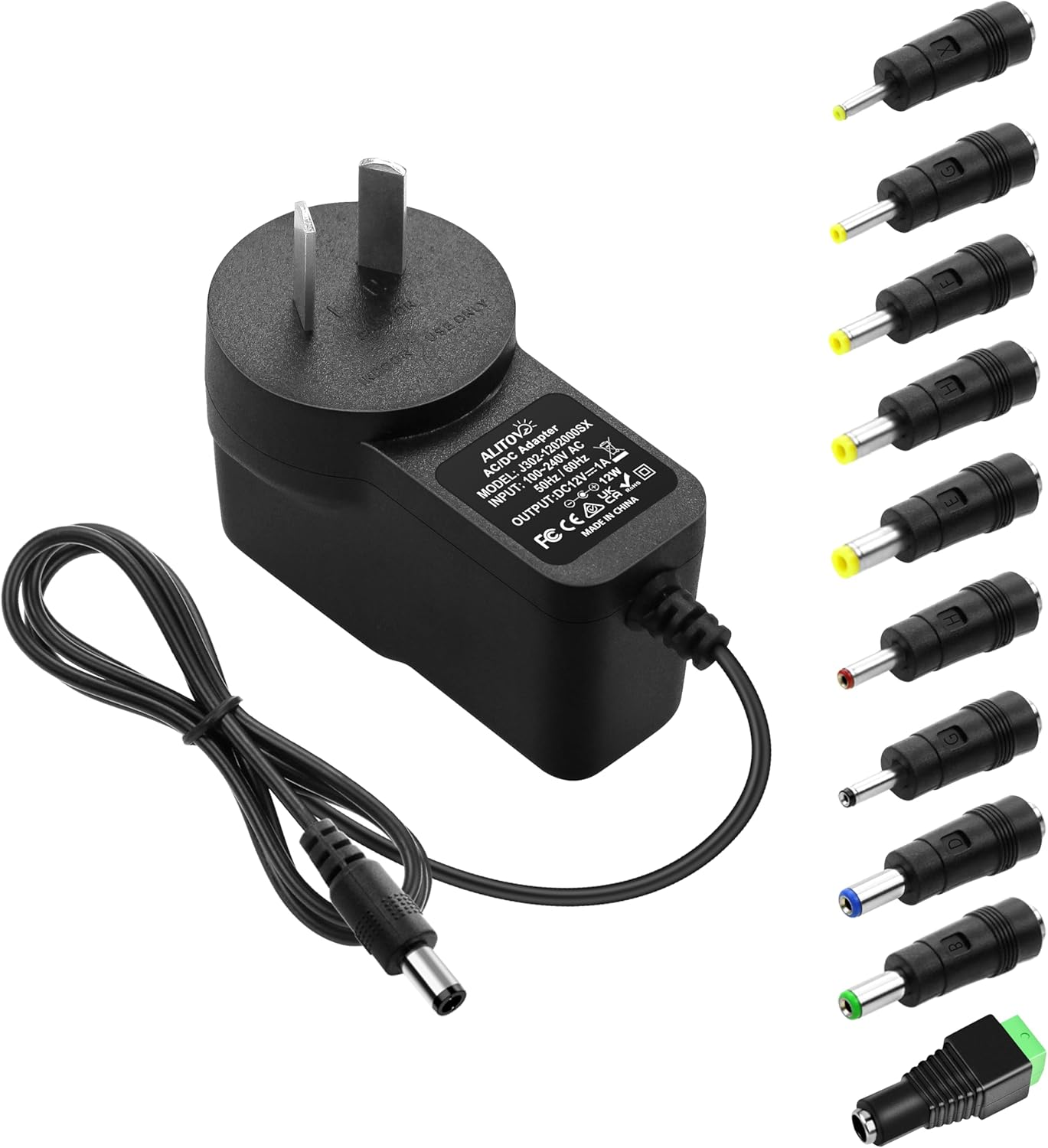 ALITOVE 12V 1A Power Supply Adapter DC 12 Volt 12W 1000Ma 800Ma 600Ma 500Ma Power Converter with 5.5X2.5Mm 5.5X3.0Mm 5.5X1.7Mm 4.8X1.7Mm 4.0X1.7Mm 3.5X1.35Mm 3.0X1.1Mm 2.5Mmx0.7Mm 6.3X3.0Mm 10 Tips image number 4
