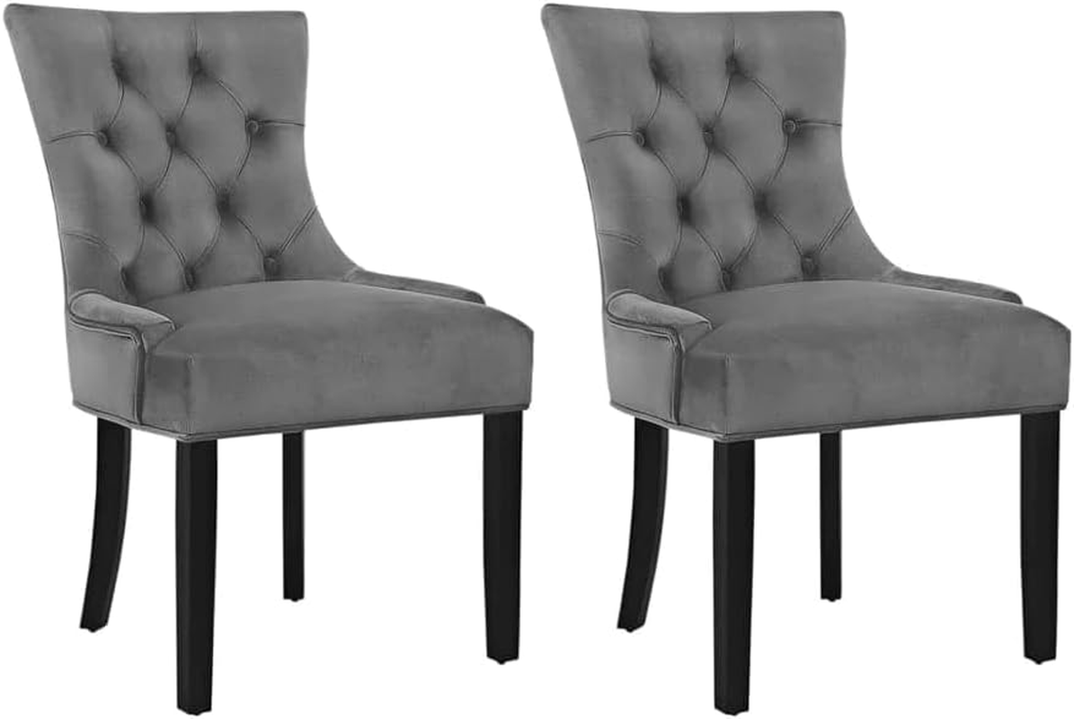 Artiss Dining Chairs Set of 2 Grey Fabric Esright Chair Nursing Seats Reading Seating Home Living Room Bedroom Kitchen Cafe Office Furniture, Cayes French Provincial Design, in 49Cm Seat Height
