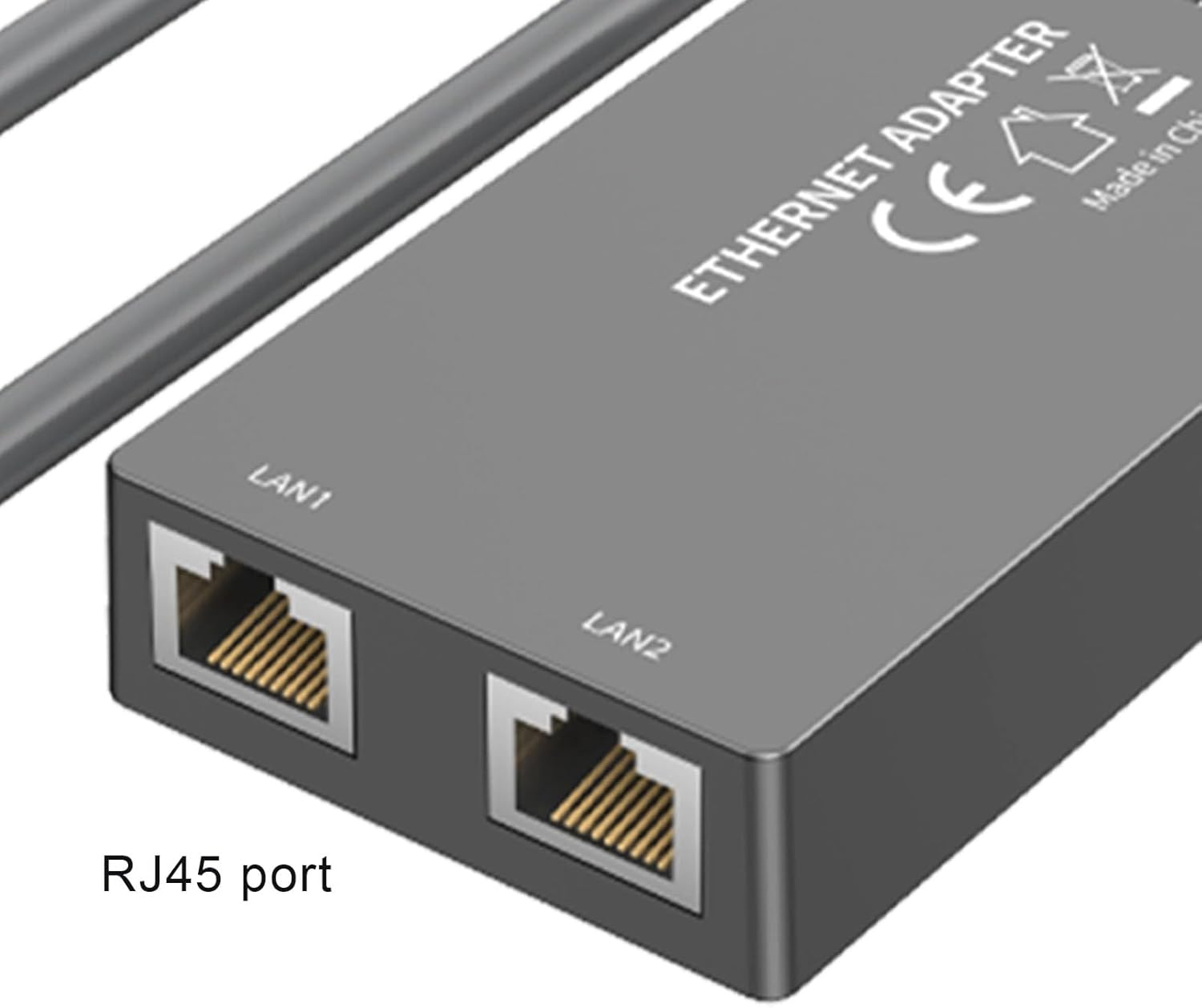 Satellite Ethernet Adapter, 1 Gbps Wired Network Adapter with 2 RJ45 Ports, Plug & Play LAN Expansion for Gen 2 V2, Compatible with Routers, Switches, Smart Devices image number 6