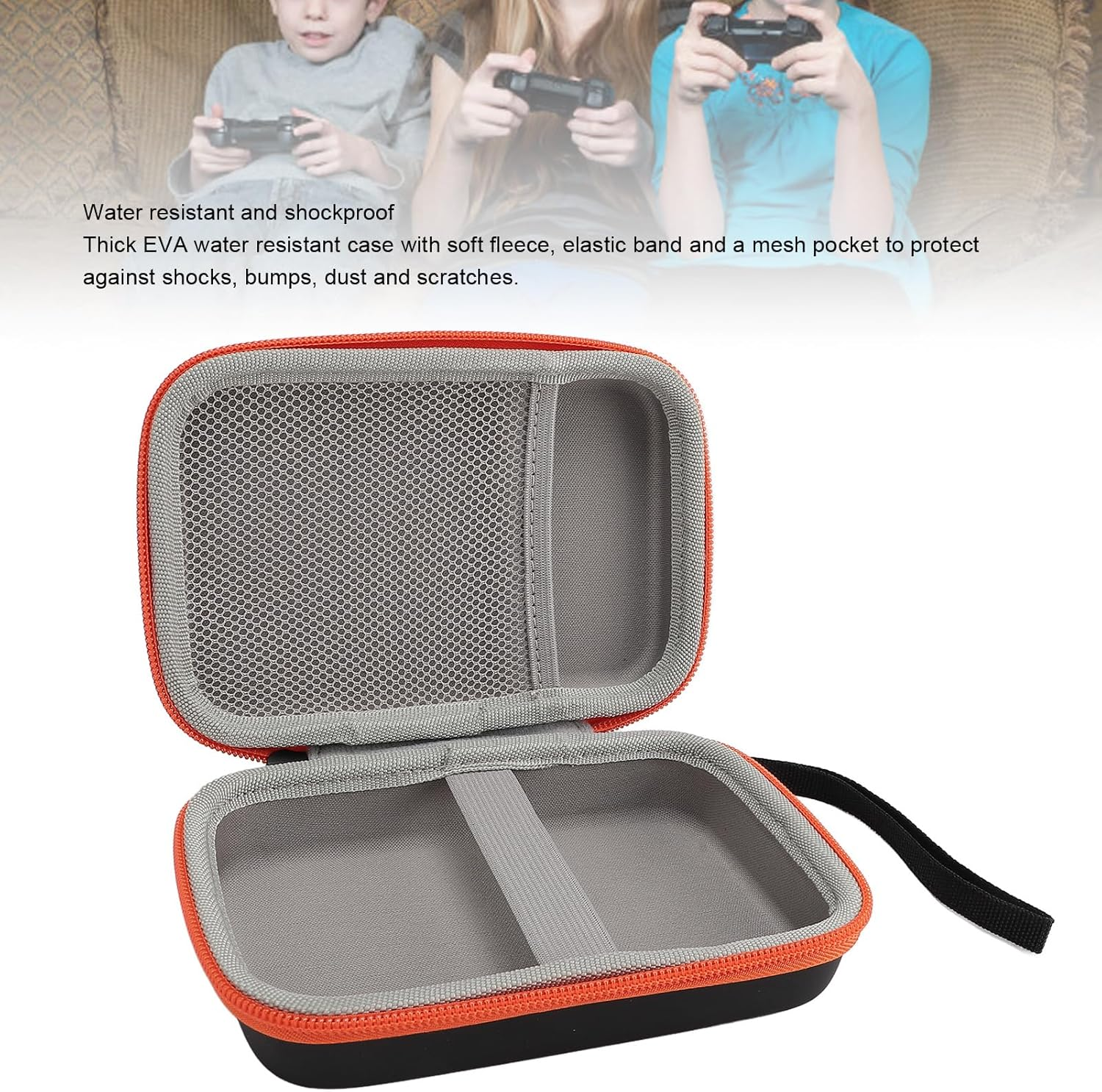 Large Capacity Mesh Bag, Water Resistant, Shockproof, Hard Case for R36S RG35XX RG353V Game Player, Portable Game Console Travel Case image number 6