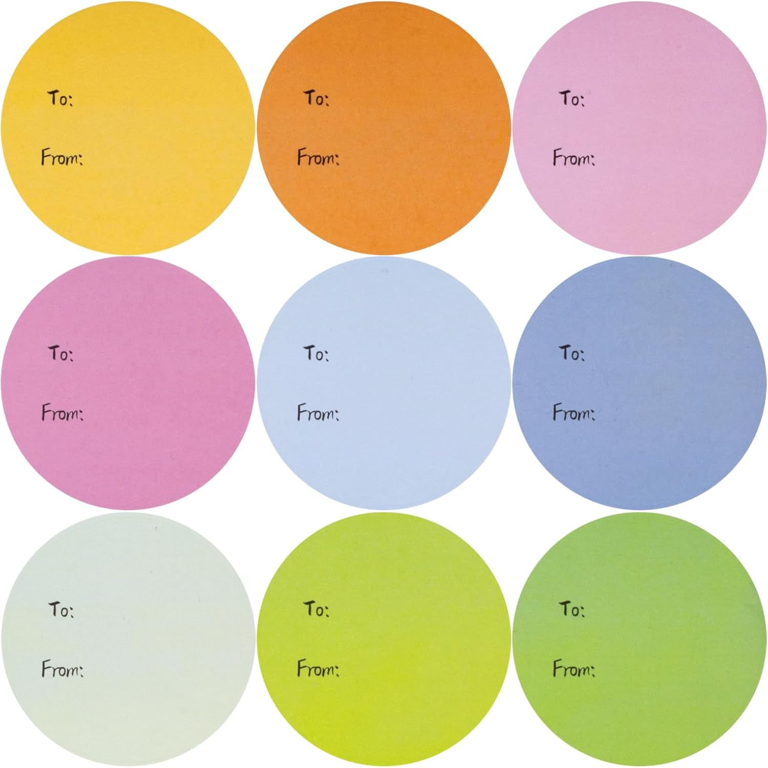 315Pcs Gift Tag Stickers to and From,9 Colors, 2.5 Inch (6.5CM) Self-Adhesive round Labels for Birthday, Wedding, Christmas Presents, Party Favors & Best Regards Gift Wrapping