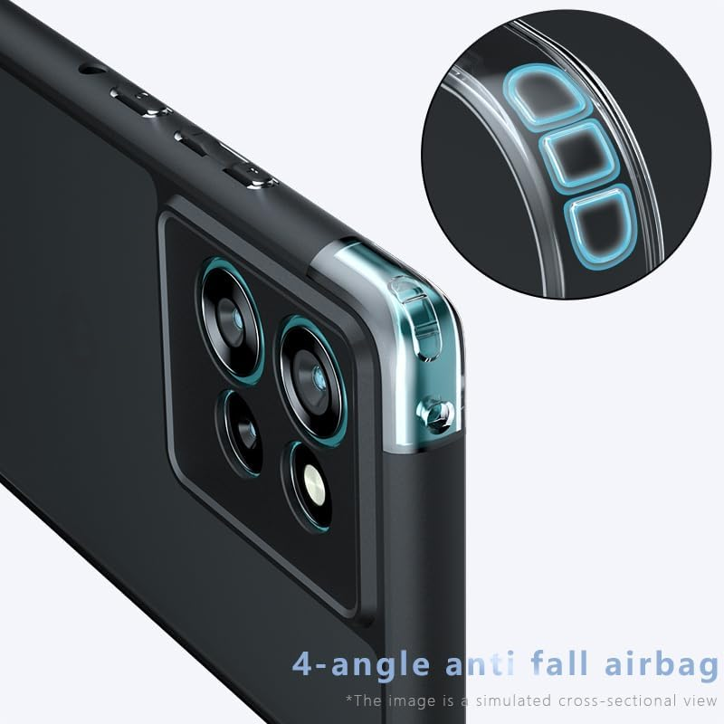 TQLGY Matte Case for Motorola Edge 50 Pro 6.7-Inch, Shockproof Military Grade Drop Protection, Frosted Translucent Skin-Touch Hard Back Slim Phone Cover, Black