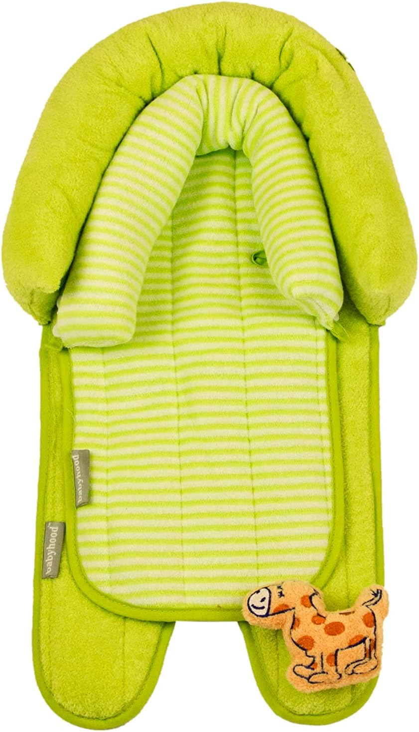 Babyhood 2 in 1 Head Support, Lime/Lime Stripe