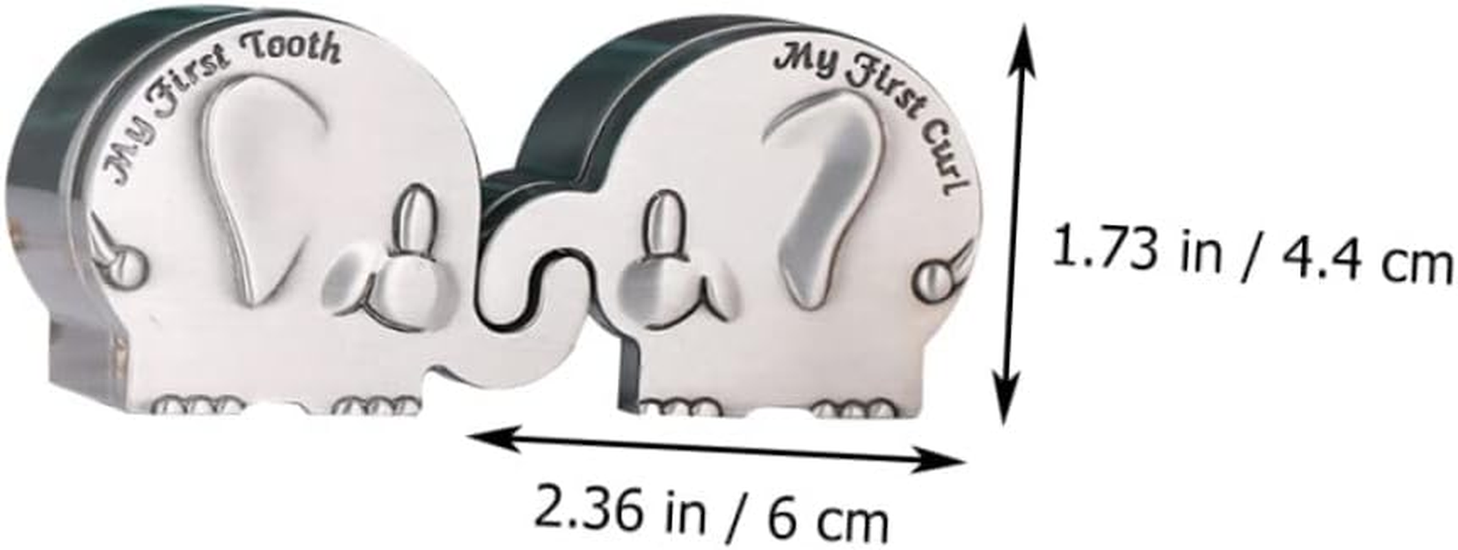 Fetal Hair Collection Box Metal Small Hair Teeth Storage Box Silver for Newborn Keepsake and Elephant Shower image number 1