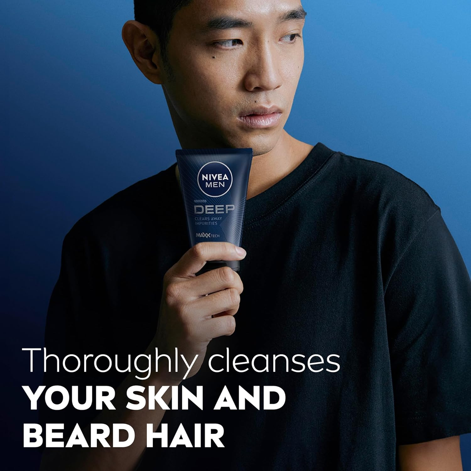 NIVEA MEN Deep Skincare Gift Set (3 Piece) | Includes: Shower Gel, Face Wash & Multipurpose Cream| Includes Bonus Wash Bag | Face & Body Care Essentials for Men | Hydrating Skin Care Routine image number 6