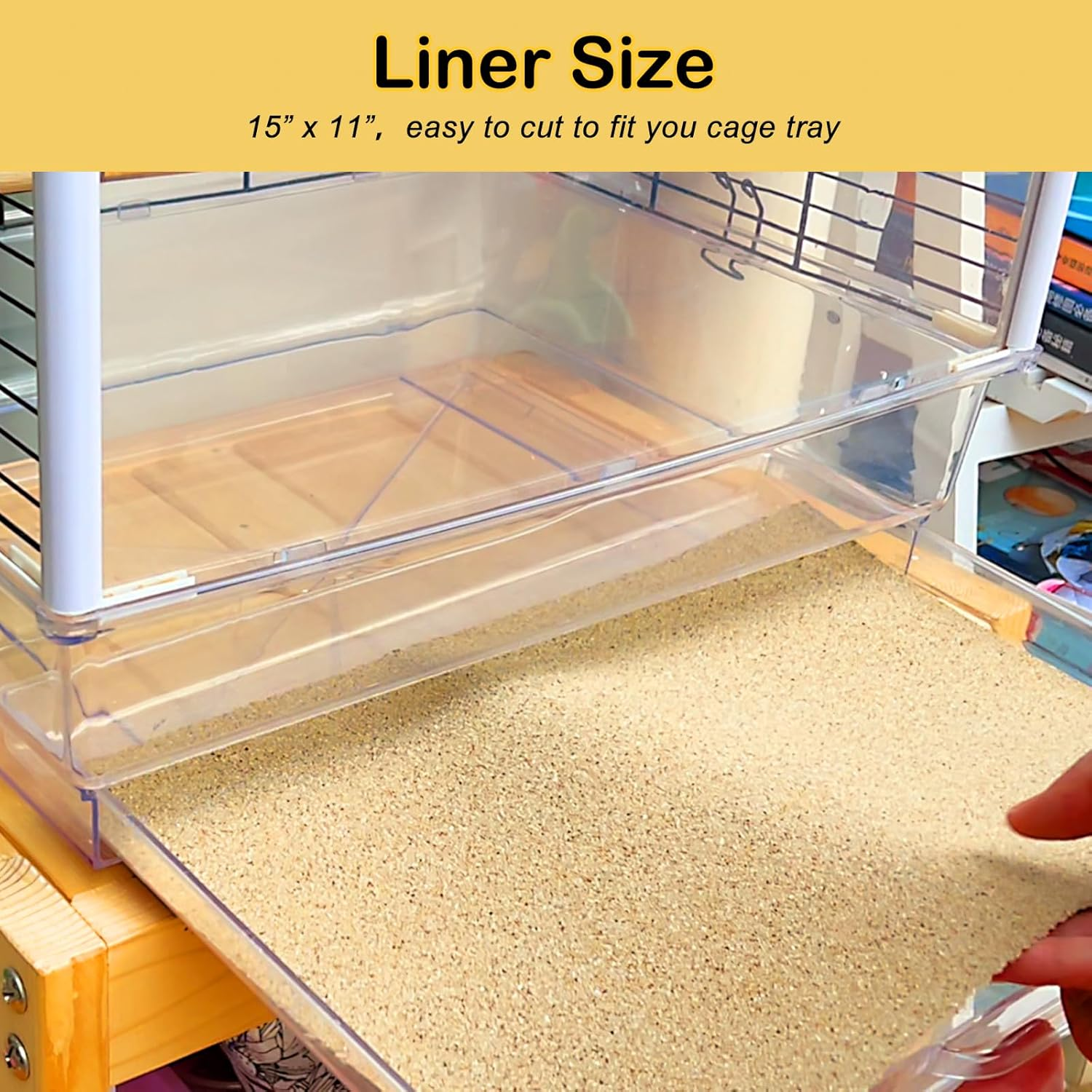 S&X Bird Cage Liner 30-Pack 15&rdquo; X 11&rdquo; Gravel Paper for Bird Cage | Sand Sheets for Easier Cleaning and Bird Health image number 4