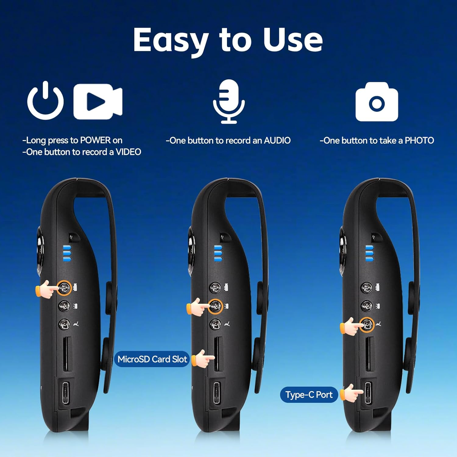 CAMMHD 1080P Mini Body Camera, 32GB Small Pocket Cam with Magnetic Clip, No Wifi Blutooth, Portable Video Recorder Suitable for Cycling Motorcycle Travel Hiking Walking Security image number 3