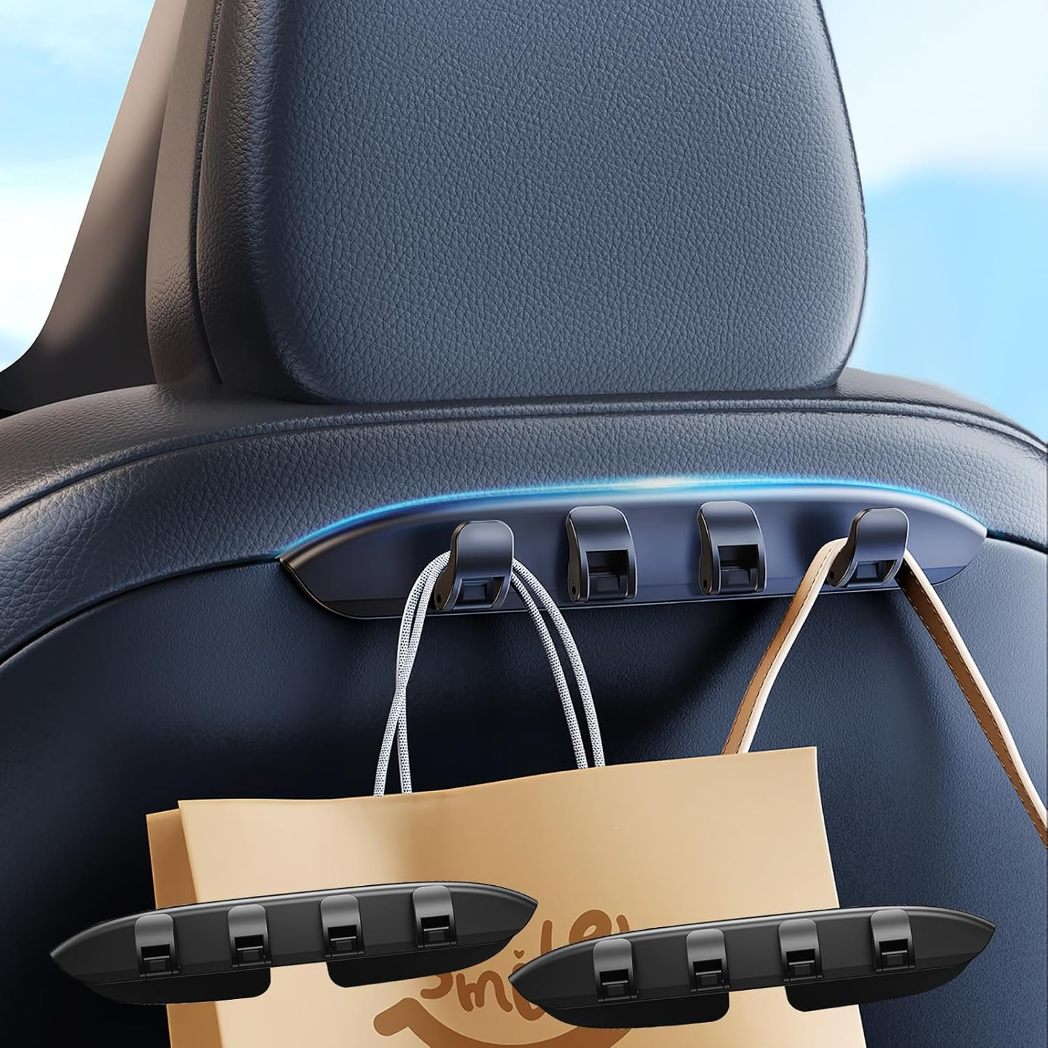 2 Pack Car Seat Hooks for Tesla Model Y(Juniper) Model 3(Highland) Accessories 2026 2025 2024 2023 2022 2021, Purse Hanger Automotive Seat Back Organizers for Bags, Handbag Backpack Grocery