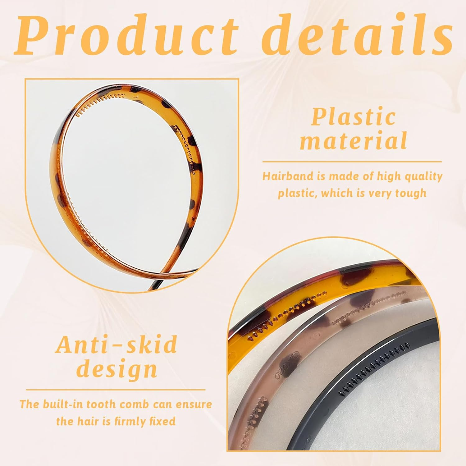 Xanthelle Headbands for Women, 6 Pieces Elegant Hairband for Back of Head, Women'S Hair Hoop, Sunglasses Headband image number 1