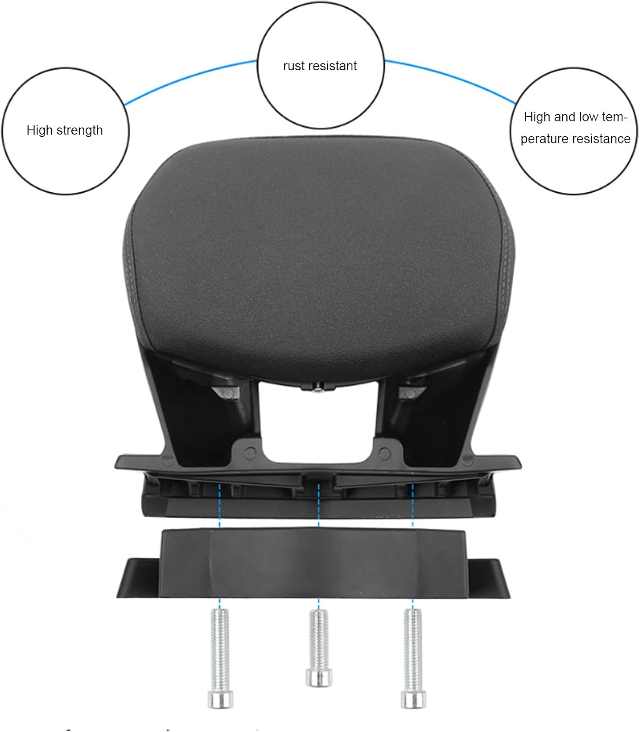 Jiawu Stylish Motorcycle Back Cushion Support Pad for NMAX 155 2020-2024, Comfortable Rider Backrest, Easy Installation image number 3