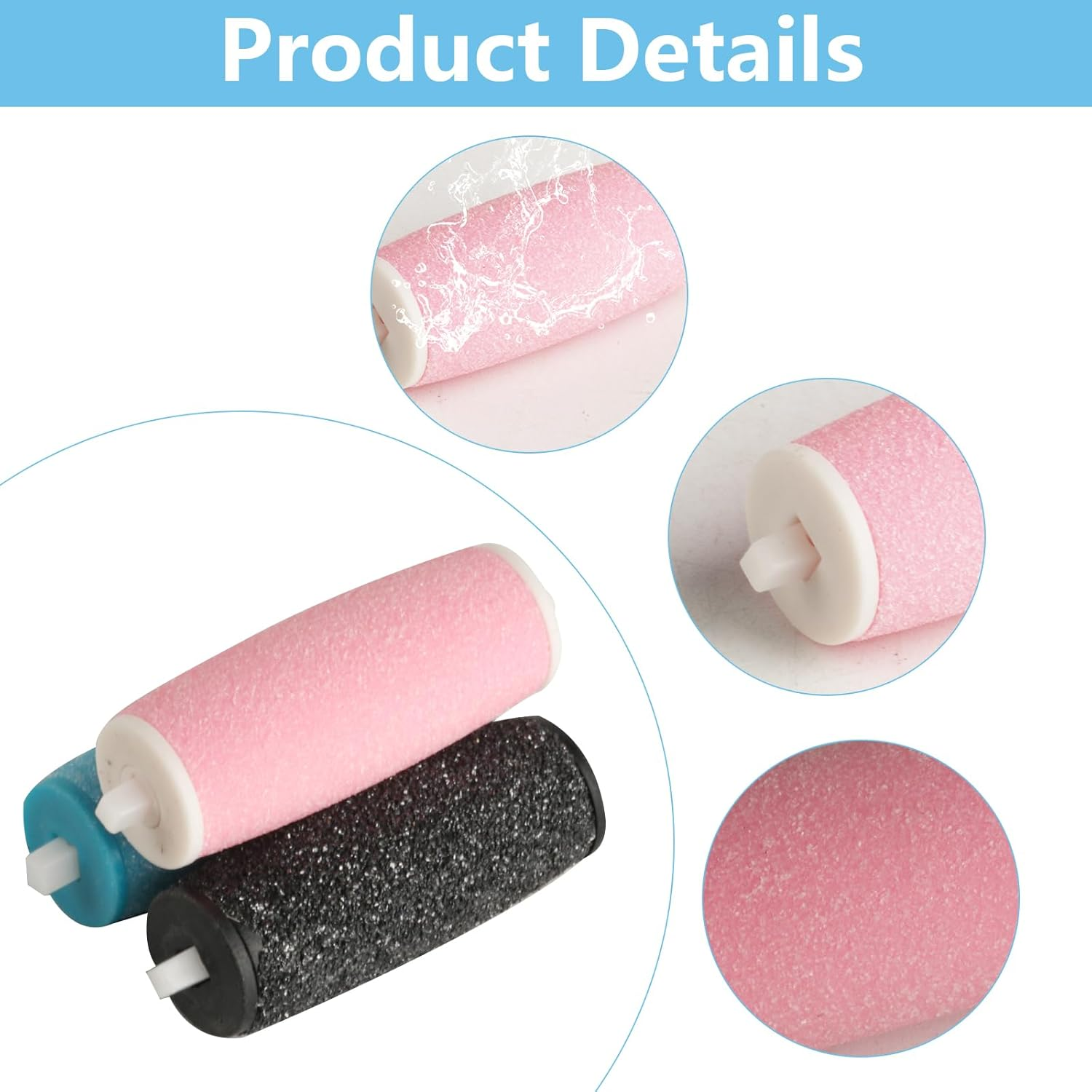 14 Pieces for Scholl Velvet Smooth Replacement Rollers for Scholl Callus Remover Extra Coarse Replacement Rollers for Electric Foot File, Pedicure Foot Care Set for Removing Hard Skin Replacement image number 1