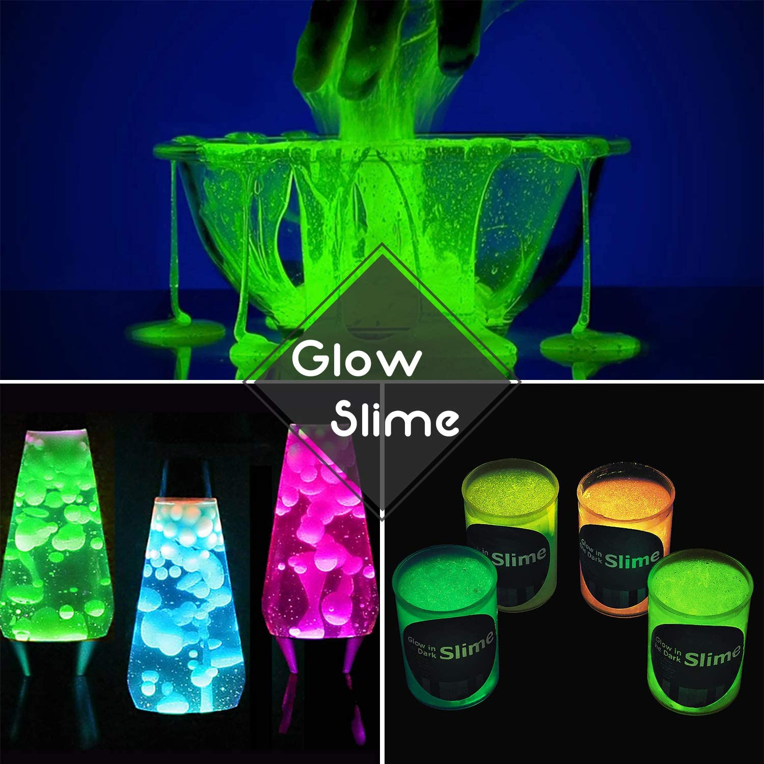 Glow in the Dark Pigment Powder - 10 Color X 25G Epoxy Resin Color Pigment Dyes for DIY Slime Coloring Kit - Luminous Skin Safe Self Glowing for Acrylic Paint, Nail Art, Painting, Crafts - 0.88Oz Each image number 2