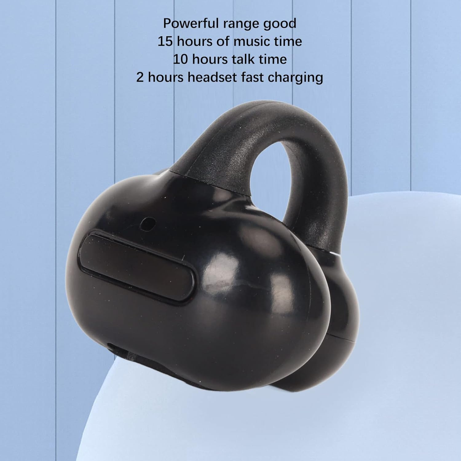 Clip on Bluetooth Headphones, Open Ear Headphones Wireless Bluetooth 5.3 Sports Earbuds Hifi Sound Touch Control for Driving Business Sports (Black)