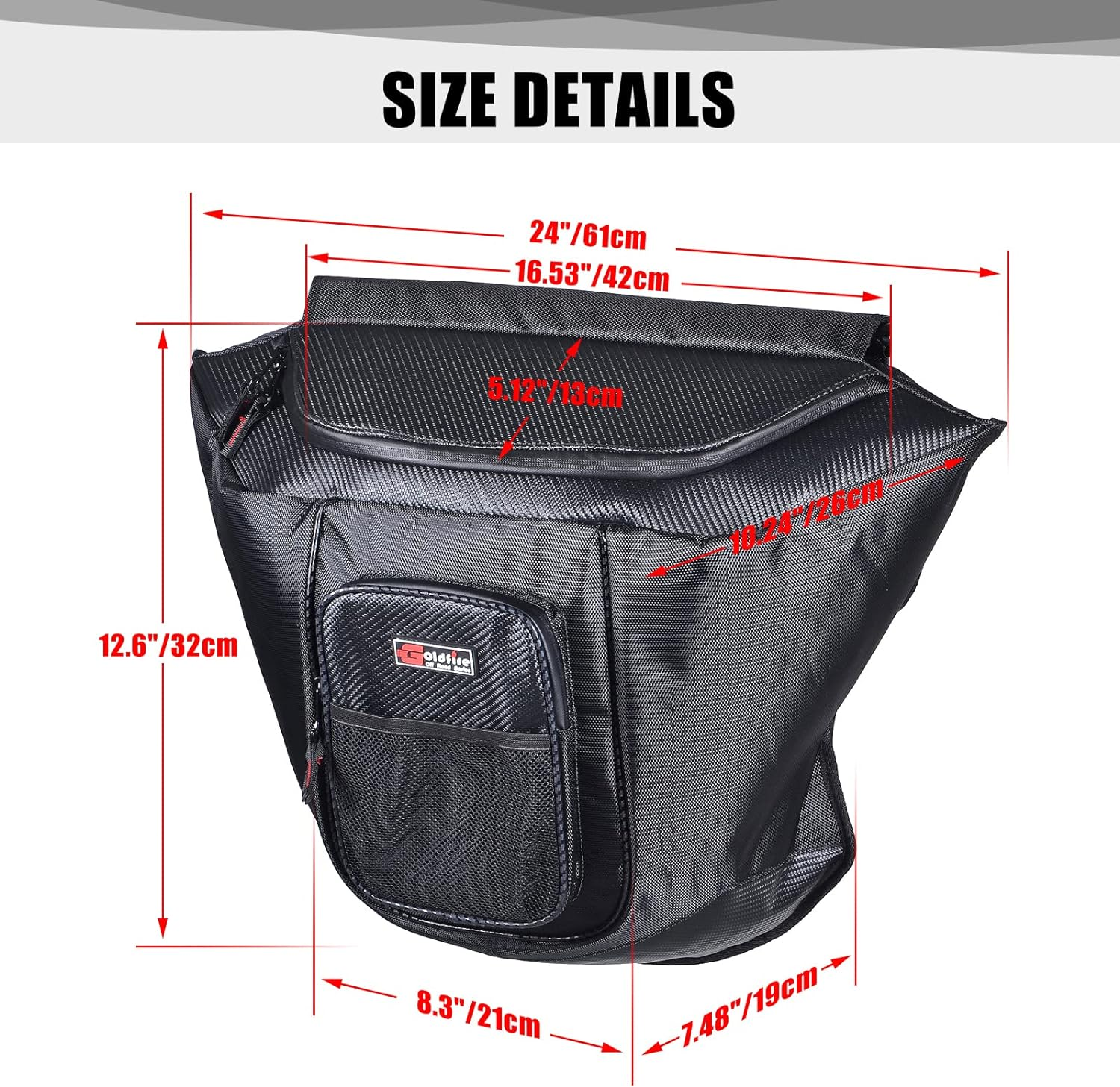 General 1000 Storage Bag, General 1000 Accessories behind Seat Storage Bag, UTV Center Seat Bag Tool Porch for Polaris General 1000/1000-4 / XP 1000 / XP 4 1000 2016-2024 (Black) image number 4