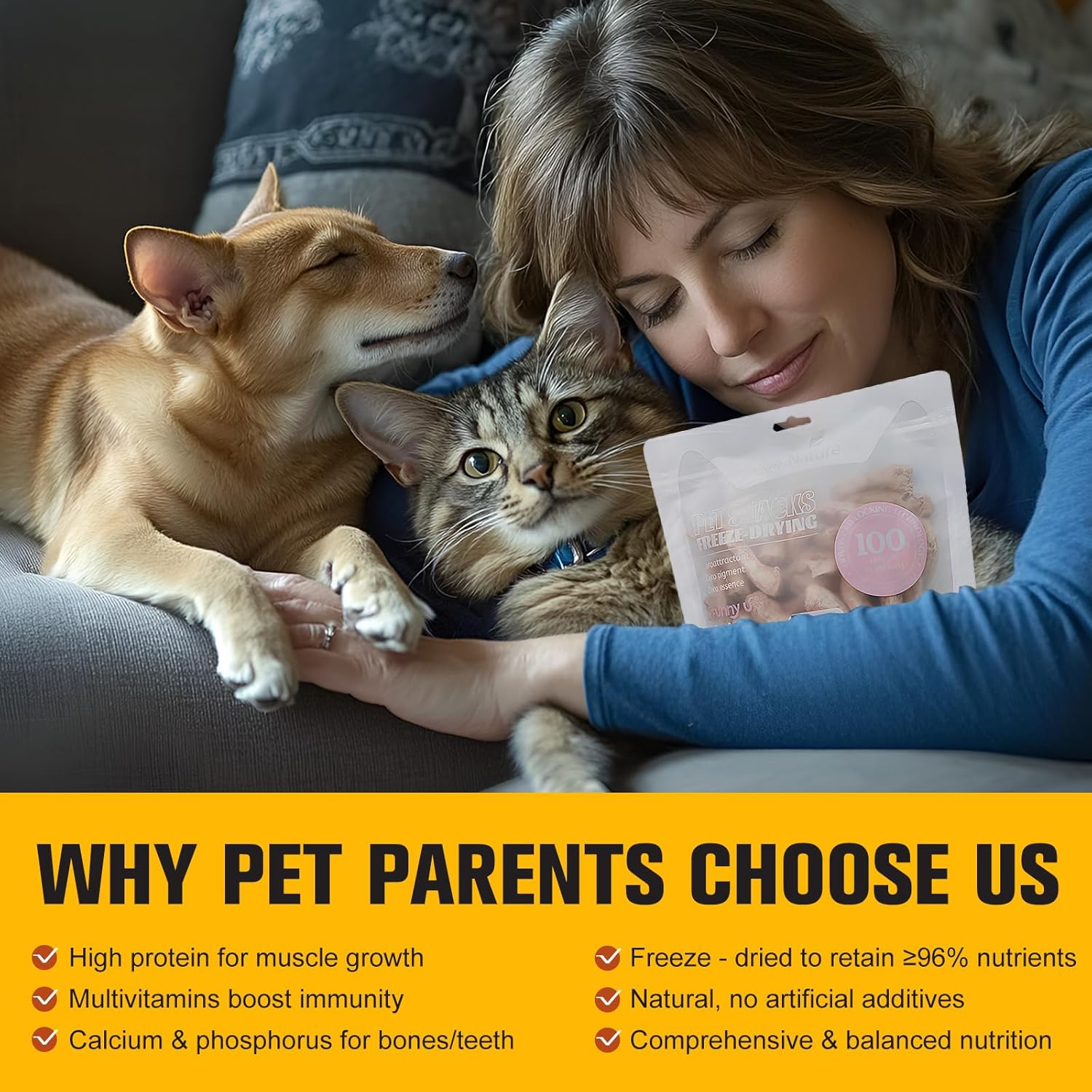 Freeze - Dried Chicken Necks for Cats & Dogs | Teeth Grinding & 0 Additives | 200G (7.05Oz) (XS)