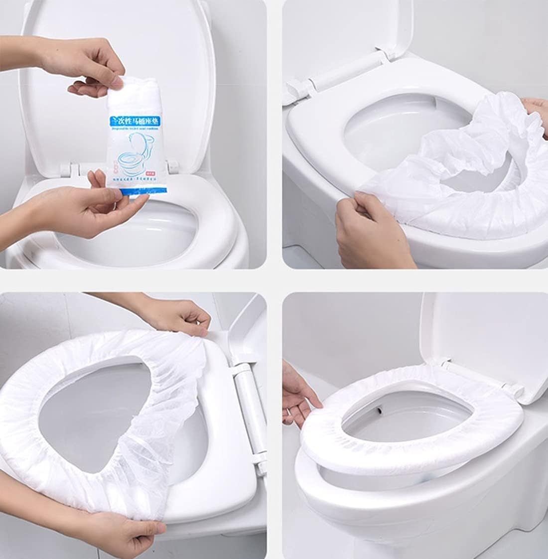 20 Pack Toilet Seat Cover Plastic Waterproof Potty Seat Covers Non Slip Individually Wrapped for Kids Travel Potty Training Nonslip Toilet Covers Disposable for Travel and Public Restrooms&hellip; image number 1
