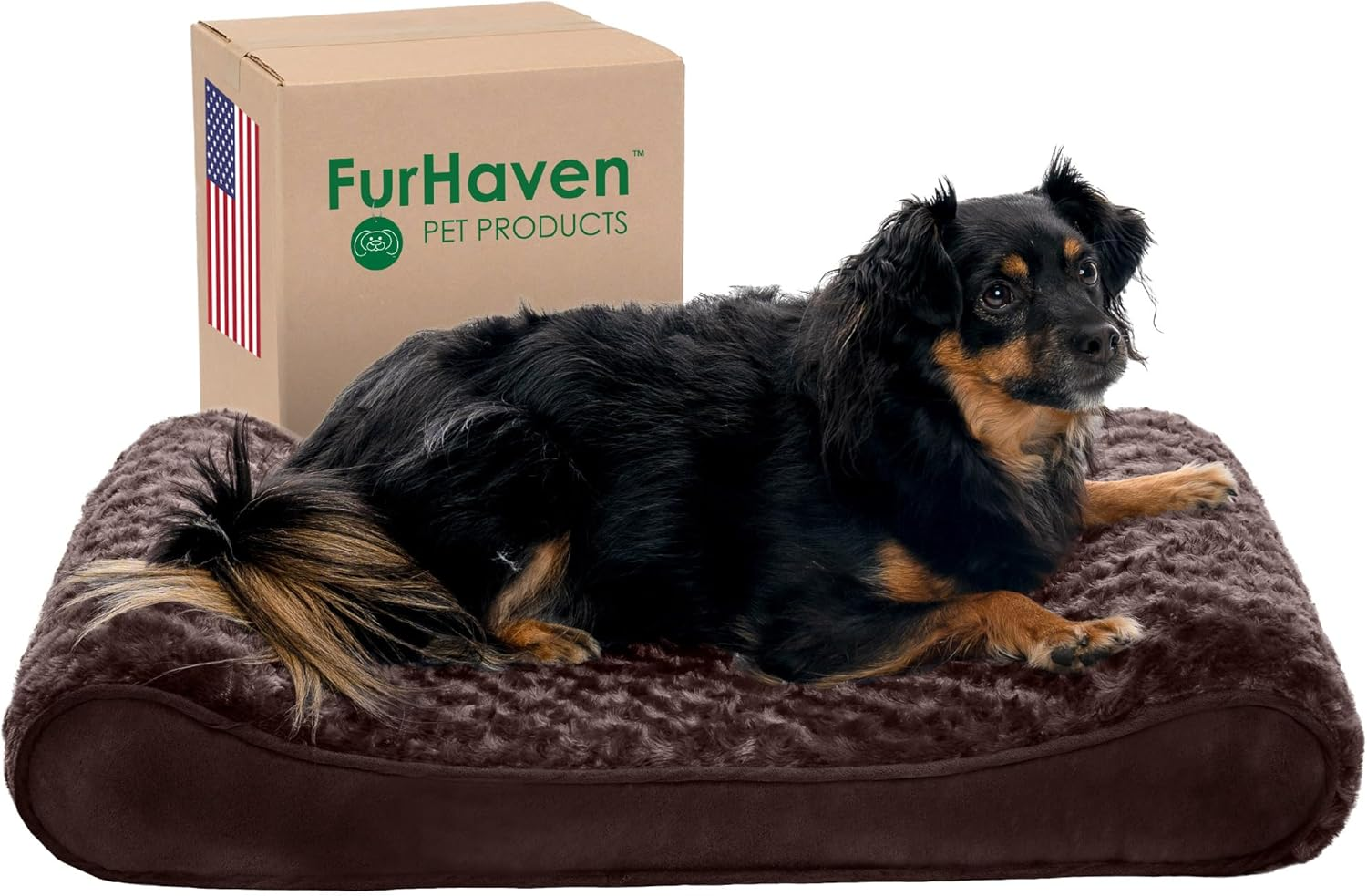 Furhaven Pet Dog Bed | Orthopedic Ultra Plush Luxe Lounger Pet Bed for Dogs & Cats, Gray, Medium