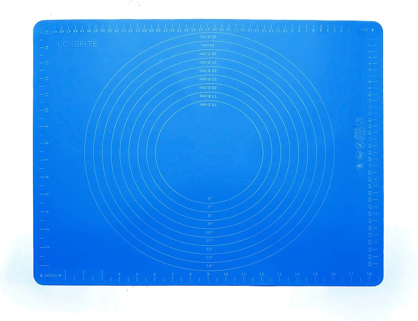 Silicone Baking Mat, Nonstick Extra Pastry Mat, Reusable Heat Resistant Able Mat Countertop Protector Dough Rolling Mat 20"X16" - Blue