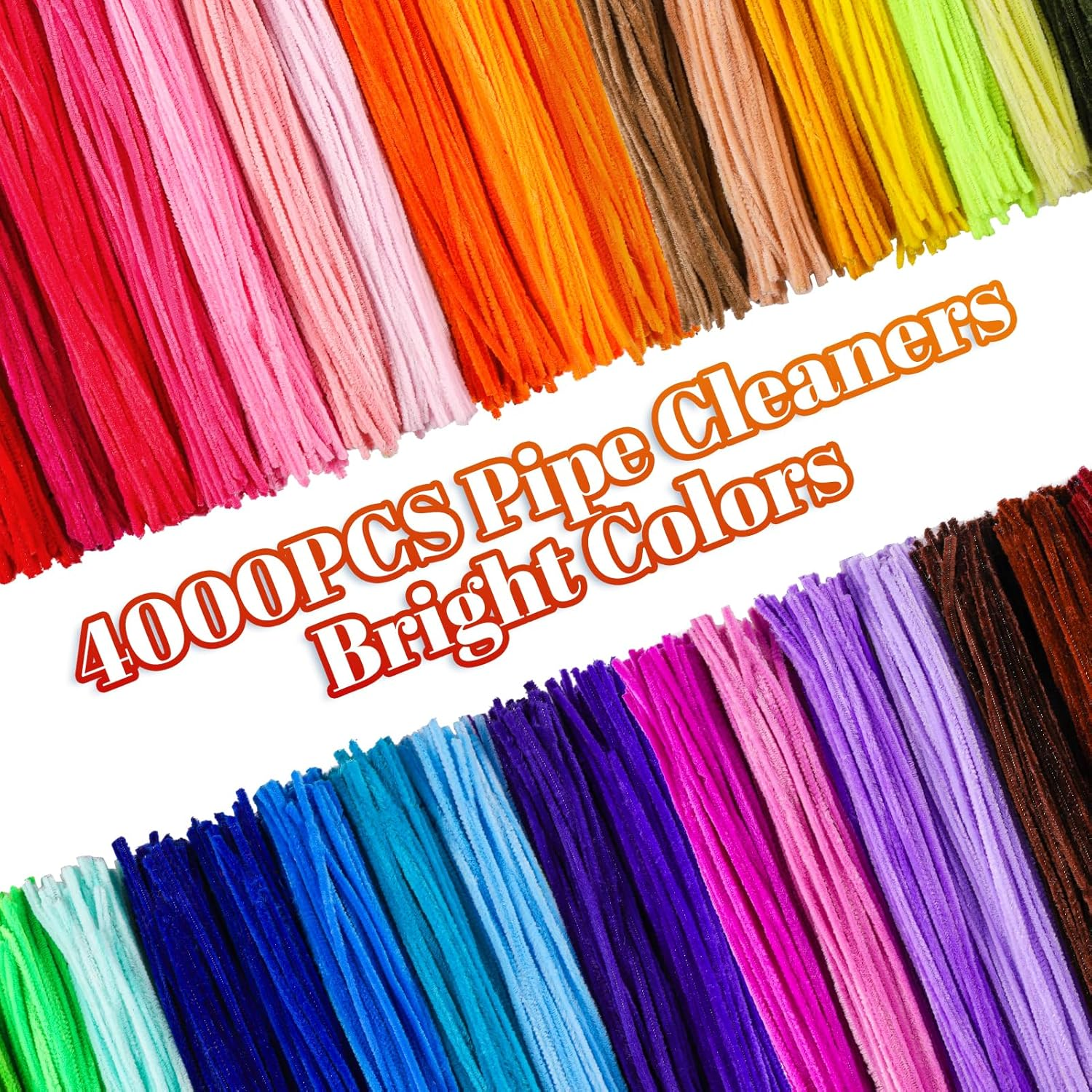Caydo 4000 Pieces Pipe Cleaners 40 Assorted Colored Chenille Stems for Art and Crafts, Pipe Cleaner Crafts for DIY Art and Craft Projects Creative Gift Party Decorations image number 1