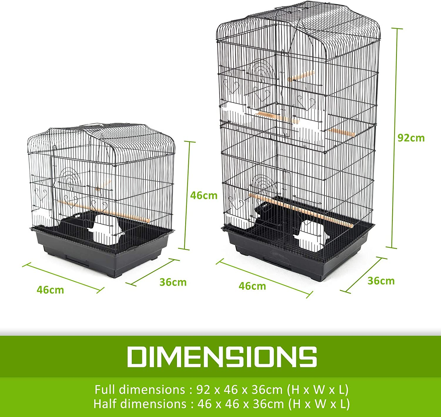 Parrot Aviary Veer 92Cm (PET-3016-92BK) image number 3