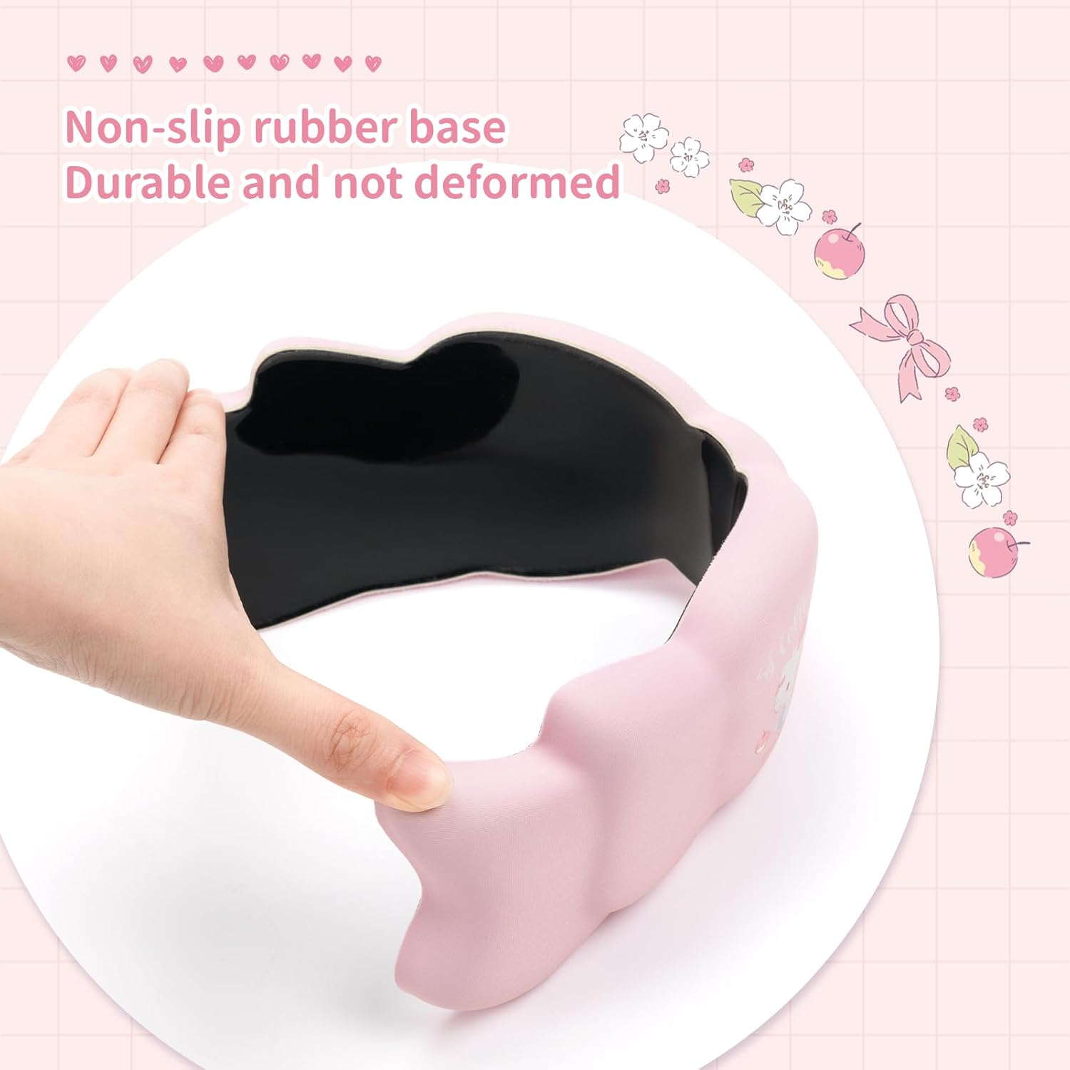 Memory Foam Bowknot Wrist Rest,Non-Slip Rubber Base Keyboard Wrist Rest for Gaming,Or Home Office Work (Pink)