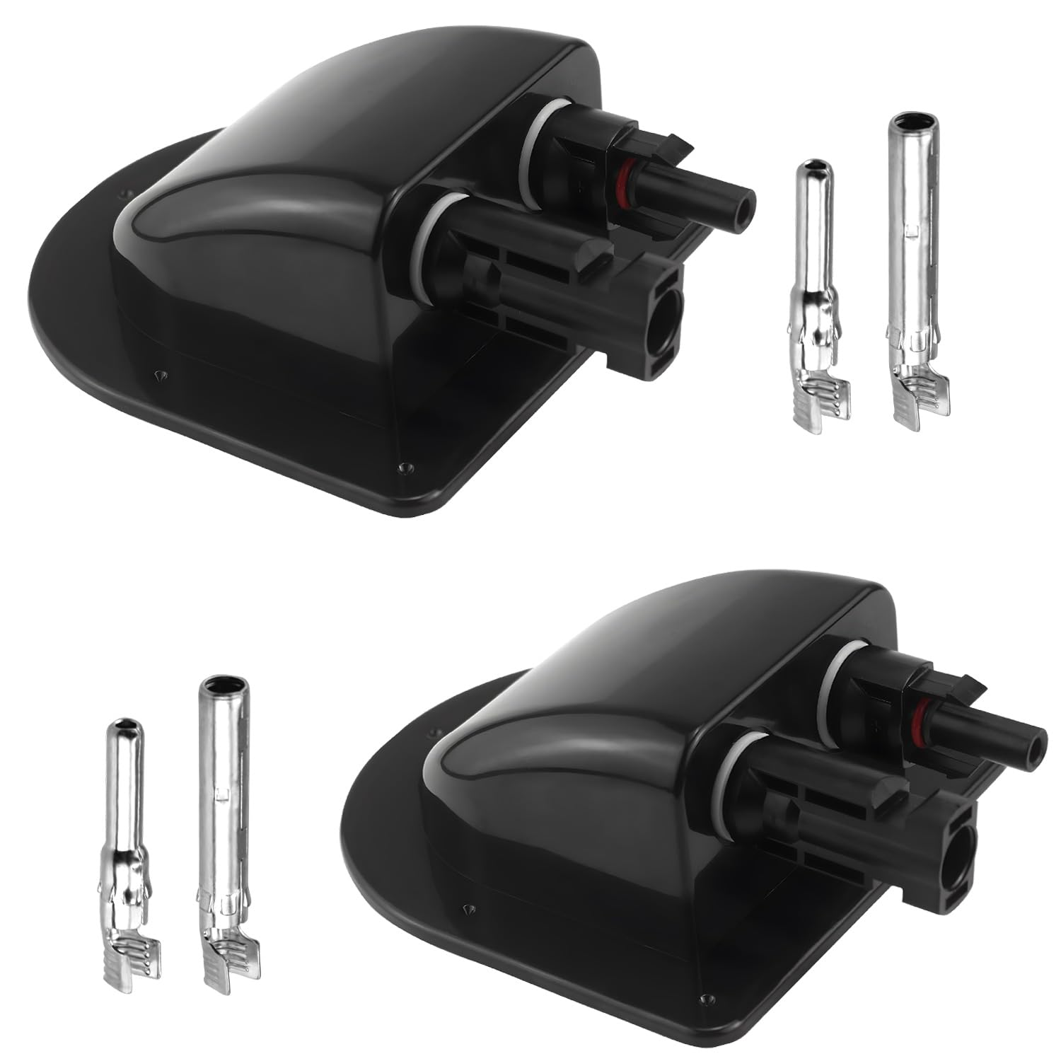 Roof Feed-Through Solar Cable Duct 2-Way Waterproof Roof Guide Cable Black for Motorhome Caravan Boats Camper Satellite System Air Conditioning ABS image number 3