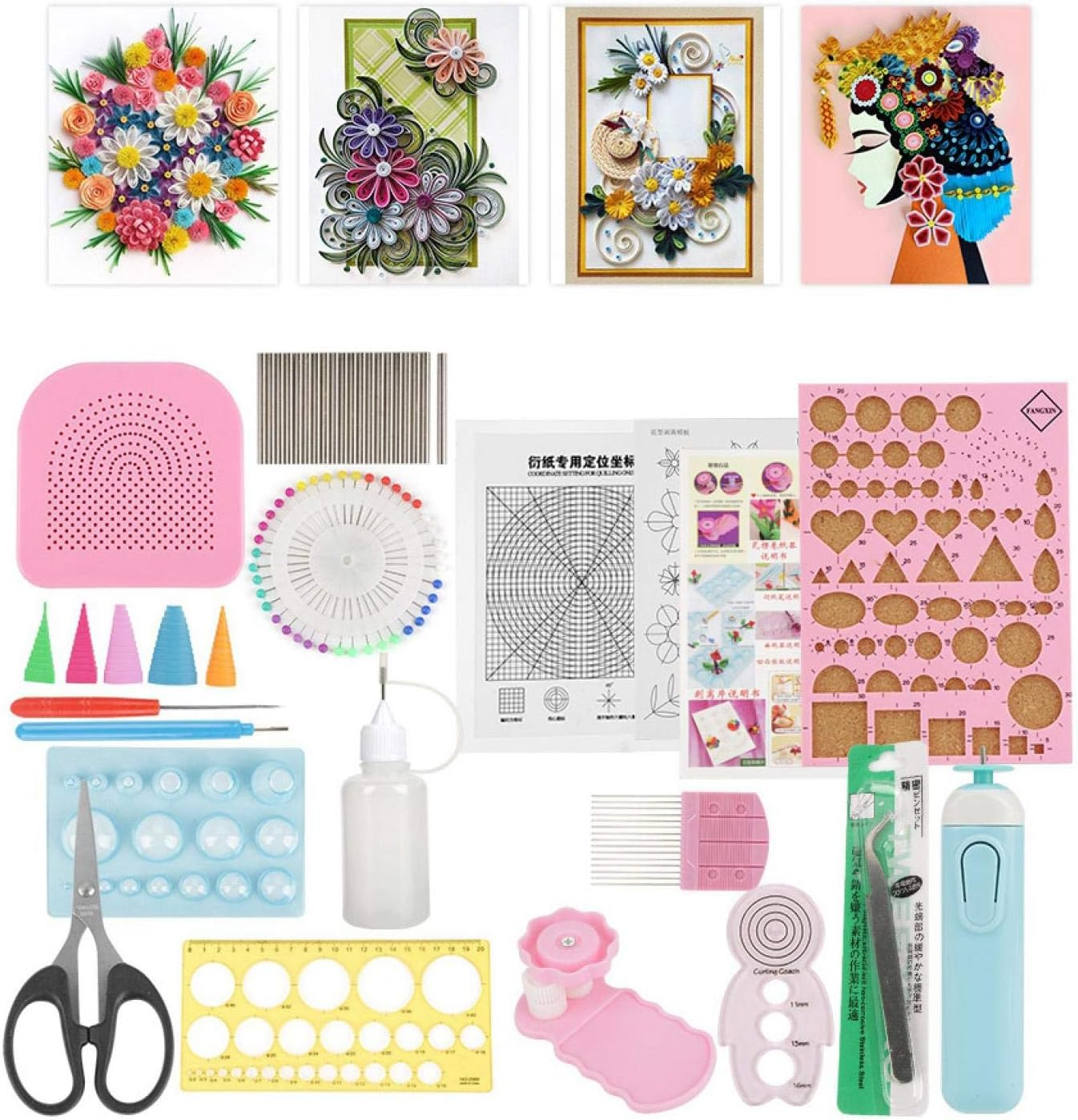 24-Piece Paper Craft DIY Kit - Quilling Tool Set, Paper, and Kits image number 2