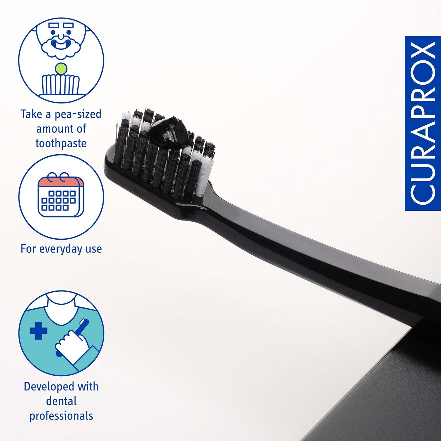 Curaprox Black Is White Toothpaste for White Teeth, Teeth Whitening with Black Activated Carbon Toothpaste, Whitening Toothpaste, 1 X 90 Ml image number 5