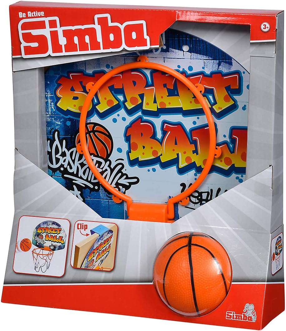 Simba 107406024 Halterung F&uuml;r Die T&uuml;r/Brett: 27,5X21Cm / Korb Mit Netz 15Cm D:8,6Cm Basketball Set/With Holder for the Door/Board: 27.5 X 21 Cm/Basket with Net 15 Cm/Ball Diameter: 8.6 Cm image number 2
