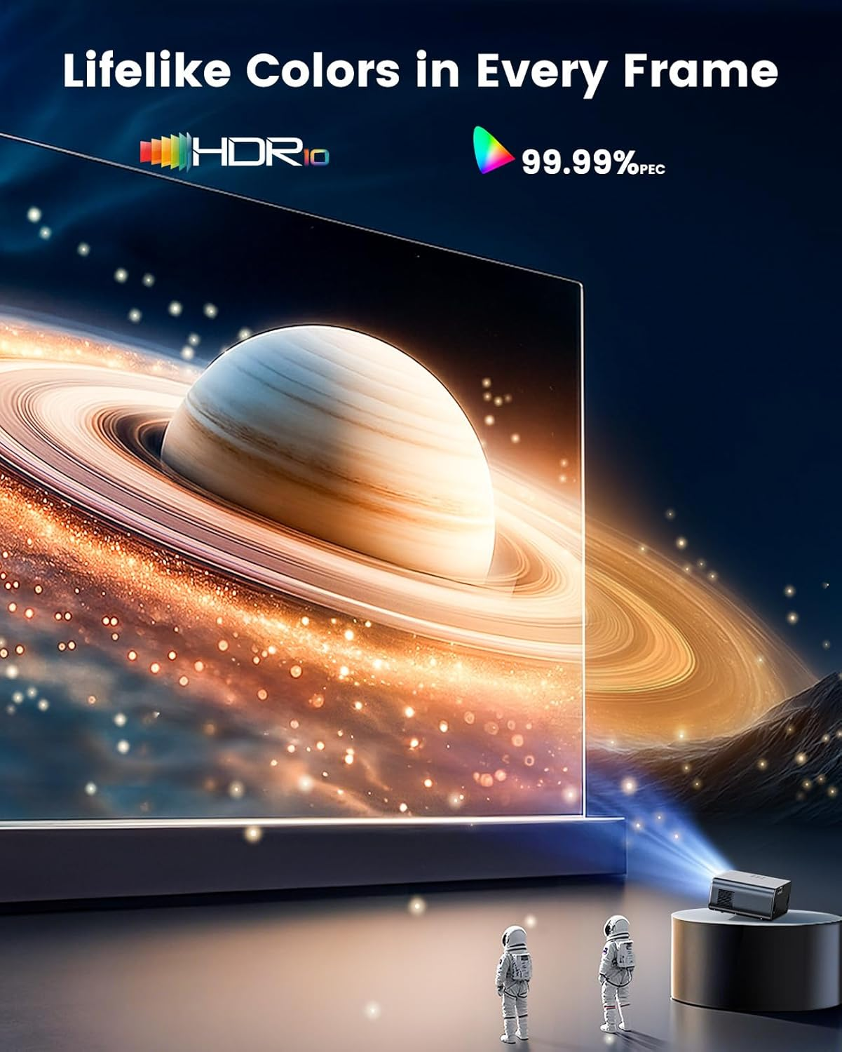 4K Smart Projector【Google Tv/Voice Control/Dolby】 Official Netflix/Disney+, Autofocus/Keystone Projector 1000 ANSI Native 1080P FHD, Wifi Bluetooth Portable Projector for Bedroom/Home Theater/Outdoor image number 1