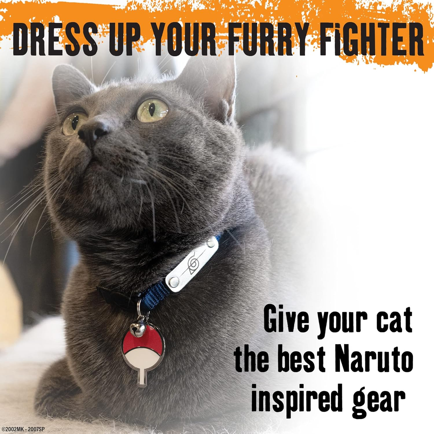 Naruto Cat Collars for Girls Cats Boys and Small Kittens Collar with Bell Officially Licensed Naruto Shippuden Hidden Leaf Village Headband Breakaway image number 1