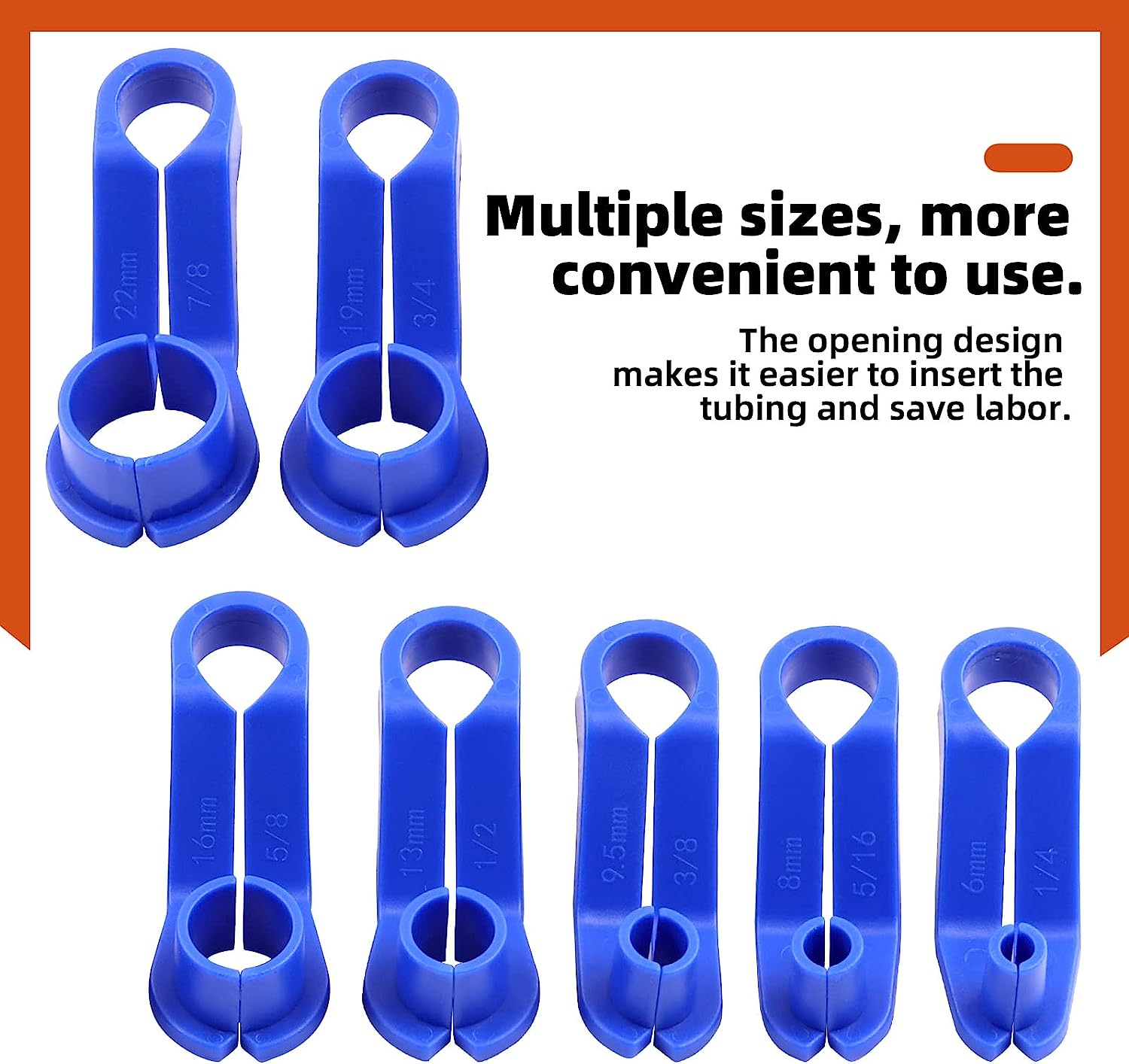 Tanstic 7Pcs AC Fuel Line Disconnect Tool Set, Includes 1/4 5/16 3/8 1/2 5/8 3/4 7/8 Inch Transmission Oil Cooler Tube Removal Tool, Fuel Line Removal Tool Compatible with Ford, Mazda, GM