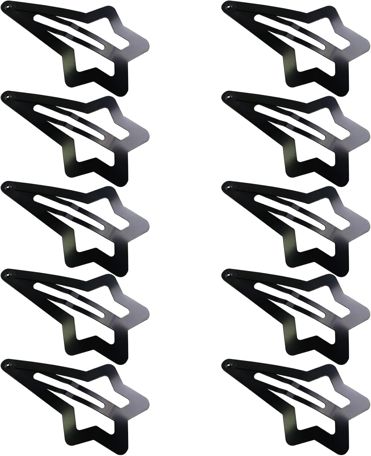 Hair Clips Girls Pack of 10 6.7 Cm Large Snap Hair Clips Hair Clips Metal Hair Clips Black Hair Clips Hair Accessories Hair Clip for Girls, Men and Women, Star Shaped