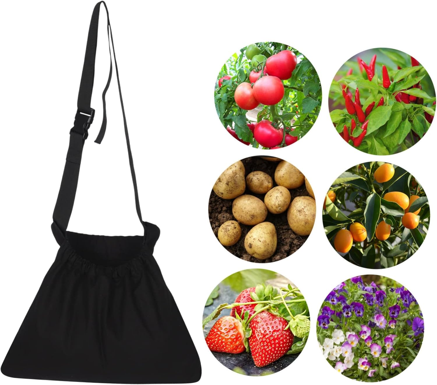 BESPORTBLE Vegetable Picking Aprons Garden Bag for Outdoor Harvesting and Foraging, Sturdy Waist Hanging Storage Pouch Multiple Compartments, for Gardening Supplies and Berry Picking image number 4