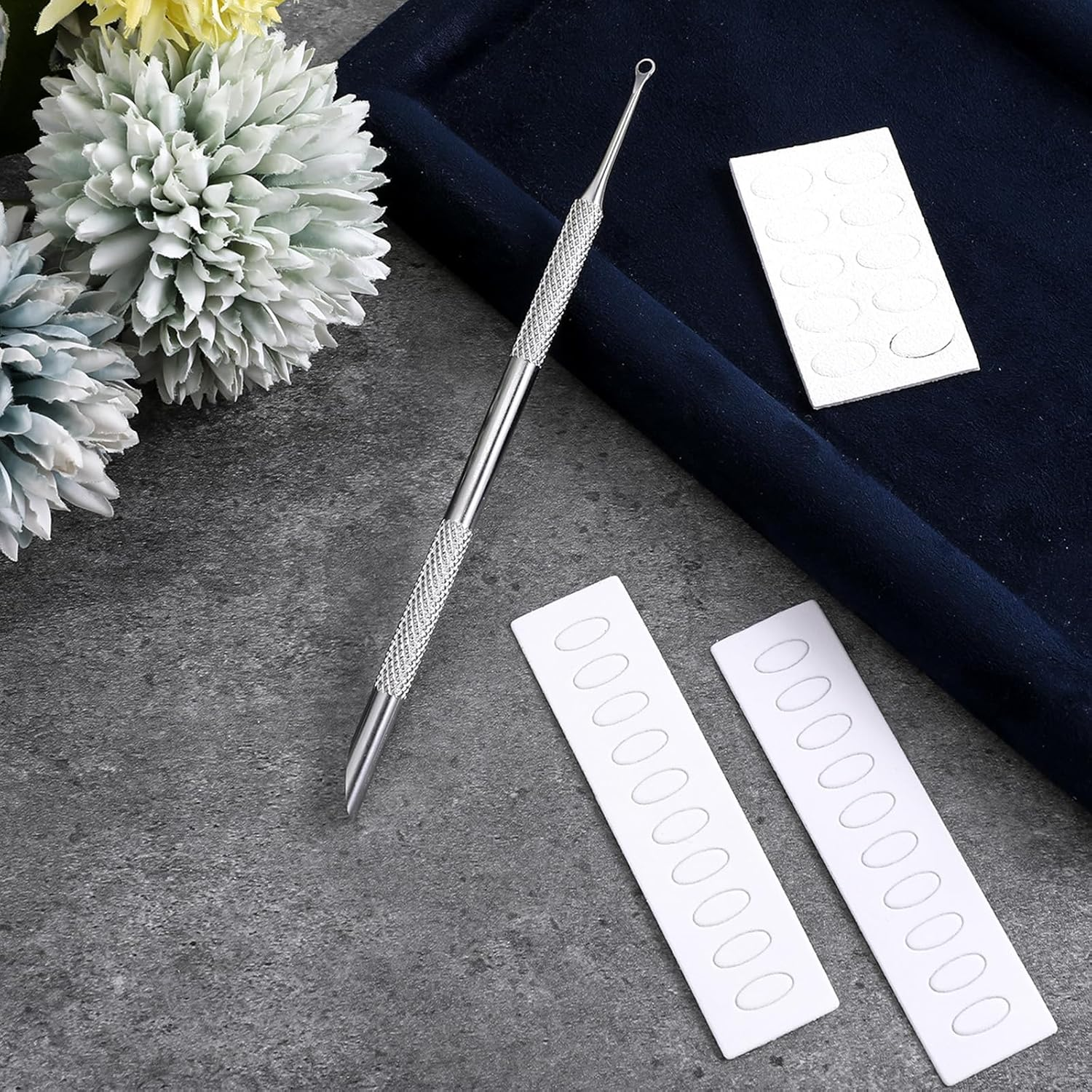 Qianyu Cuticle Pusher Stainless Steel Prep Nail Pushers Dual Ended Dead Skin Gel Nail Polish Remover Cuticle Cutter Peeler Cleaner Tool with Sandpaper Sheets for Nail Care Art Manicure Pedicure image number 3