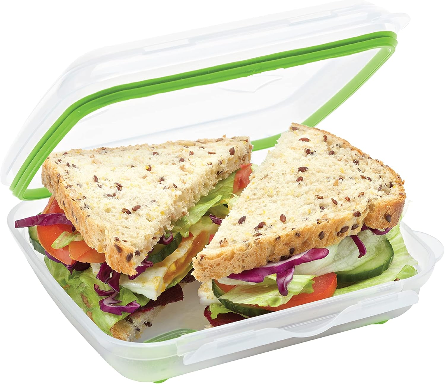 Smash Leakproof Sandwich Lunch Box Green | Bpa-Free, Reusable & Eco-Friendly | Airtight Food Storage Container for School, Work & Travel | Dishwasher Safe & Durable Lunch Solution image number 2