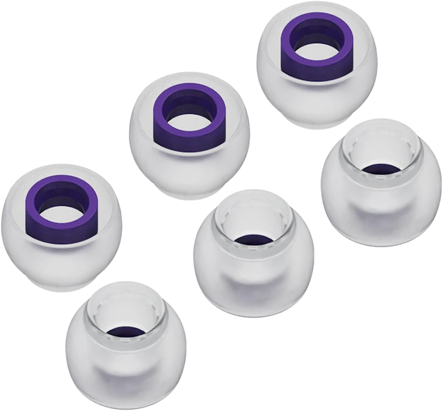 Yinyoo Tri Clarion Replacement Silicone Eartips Rubber Tips for 4.00Mm-5.50Mm Inner Nozzle, In-Ear Earbuds, Headphones, Headset, Purple, Pack of 6, 3 Pairs, M image number 3